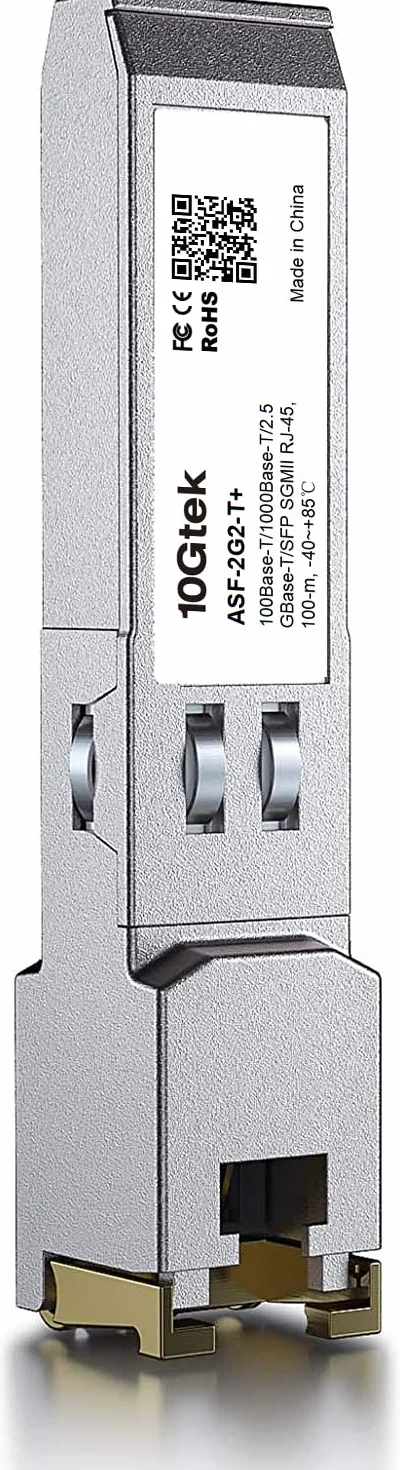 10Gtek SFP Transceiver 100Base-T/1000Base-T/2.5GBase-T SGMII RJ-45 Industrial Grade Compatible with Ubiquiti UniFi