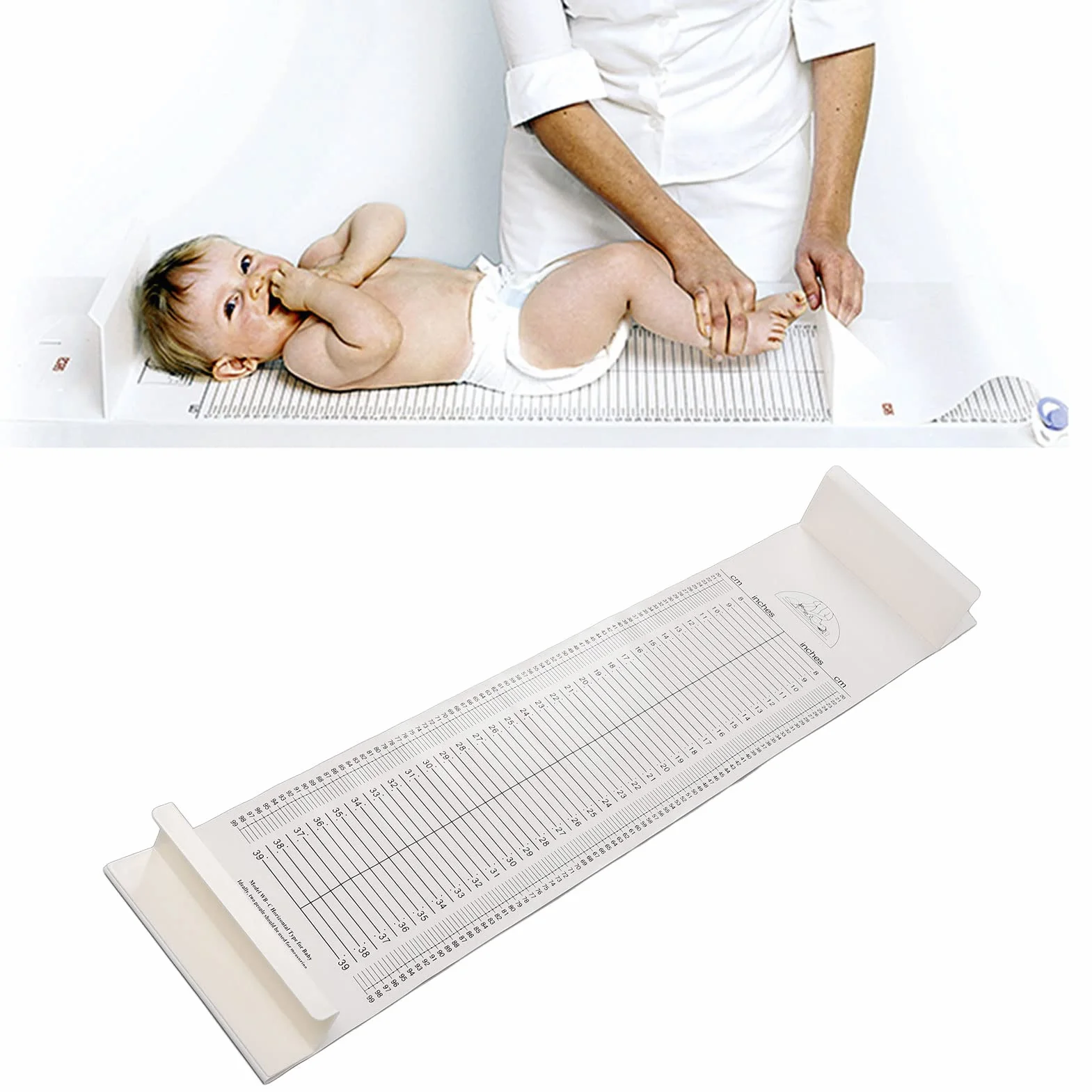 Infantometro righello altezza impermeabile pieghevole PVC neonati diagrammi crescita testiera fissa piede scorrevole