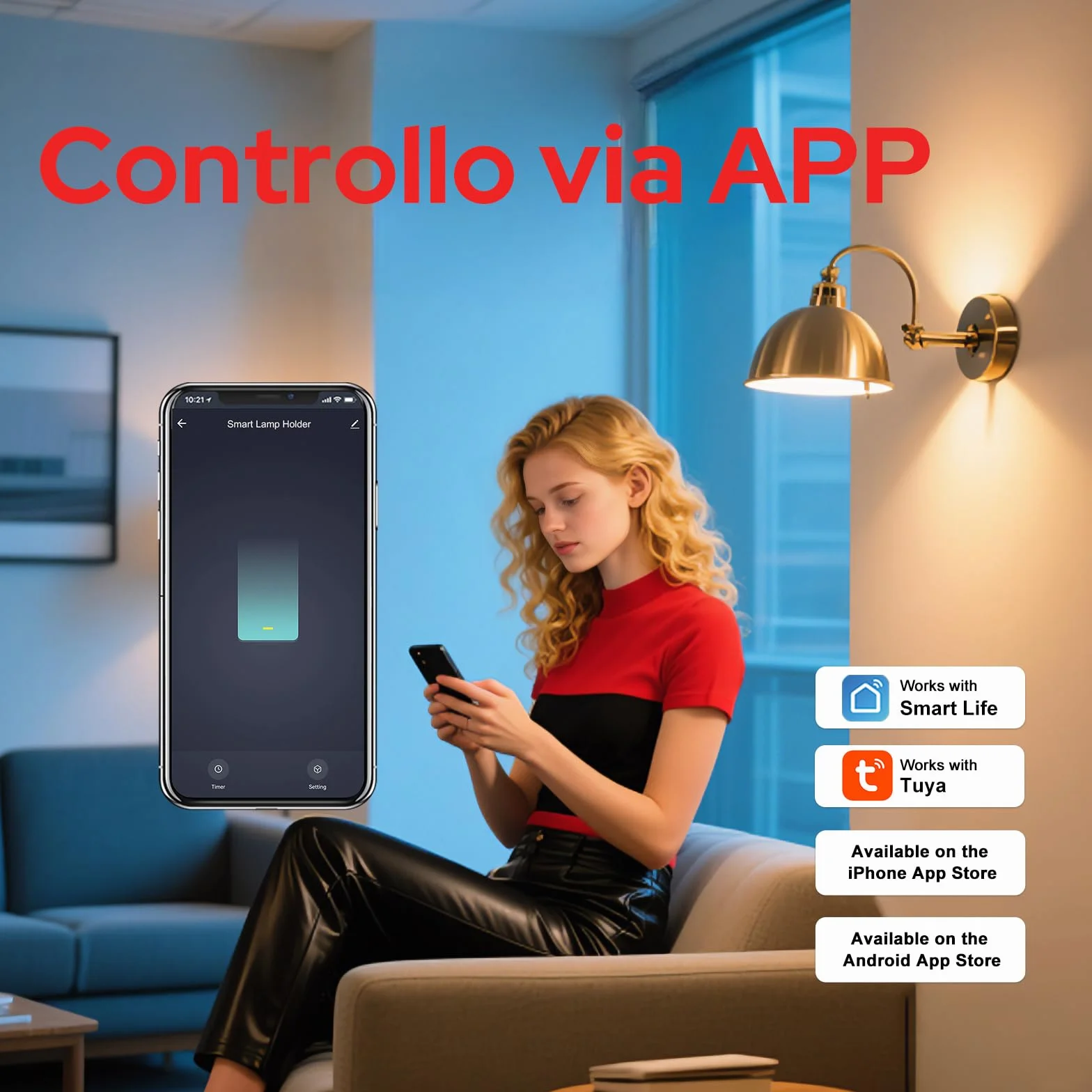 LoraTap Adattatore portalampada Wi-Fi intelligente, controllo vocale Alexa/Google, gruppi e timer Smart Life, max 60 W, lampade a incandescenza, E26/E27, confezione da 2