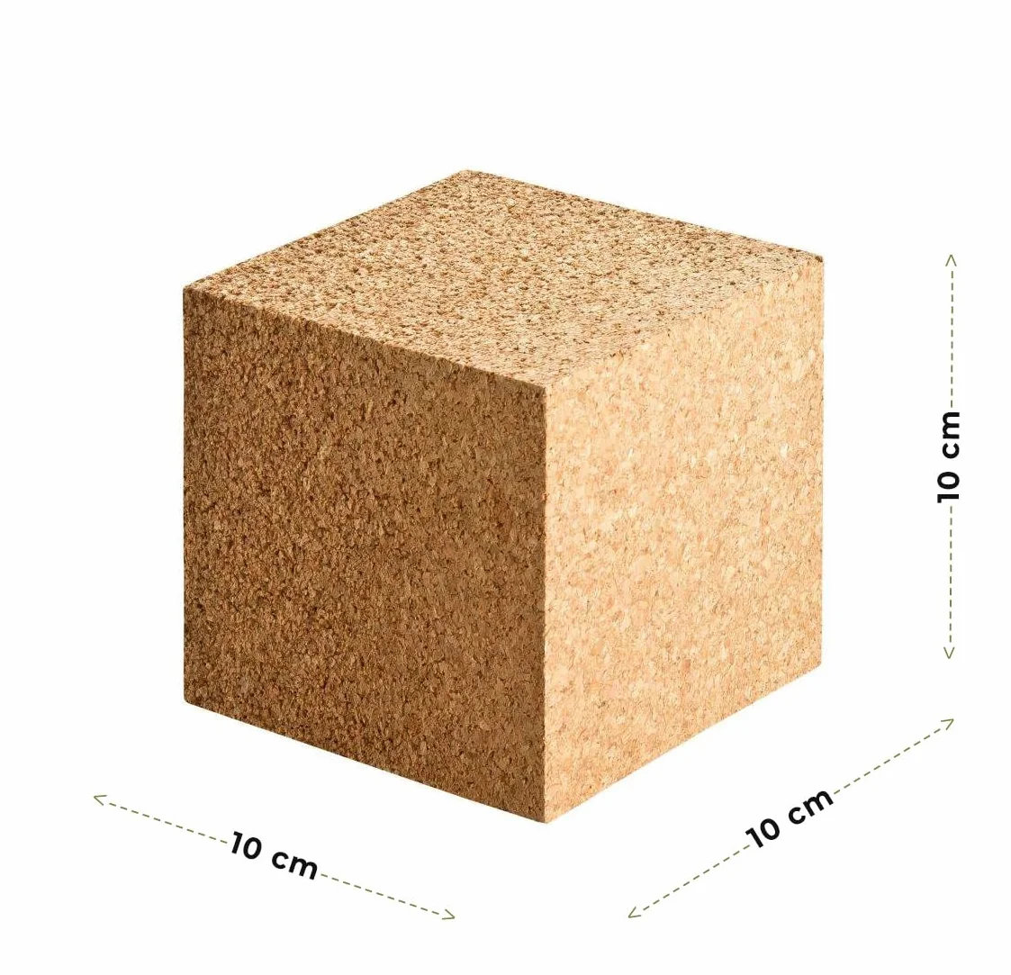 Cubo in Sughero 10x10x10 cm Blocco per Hobby Fai da Te