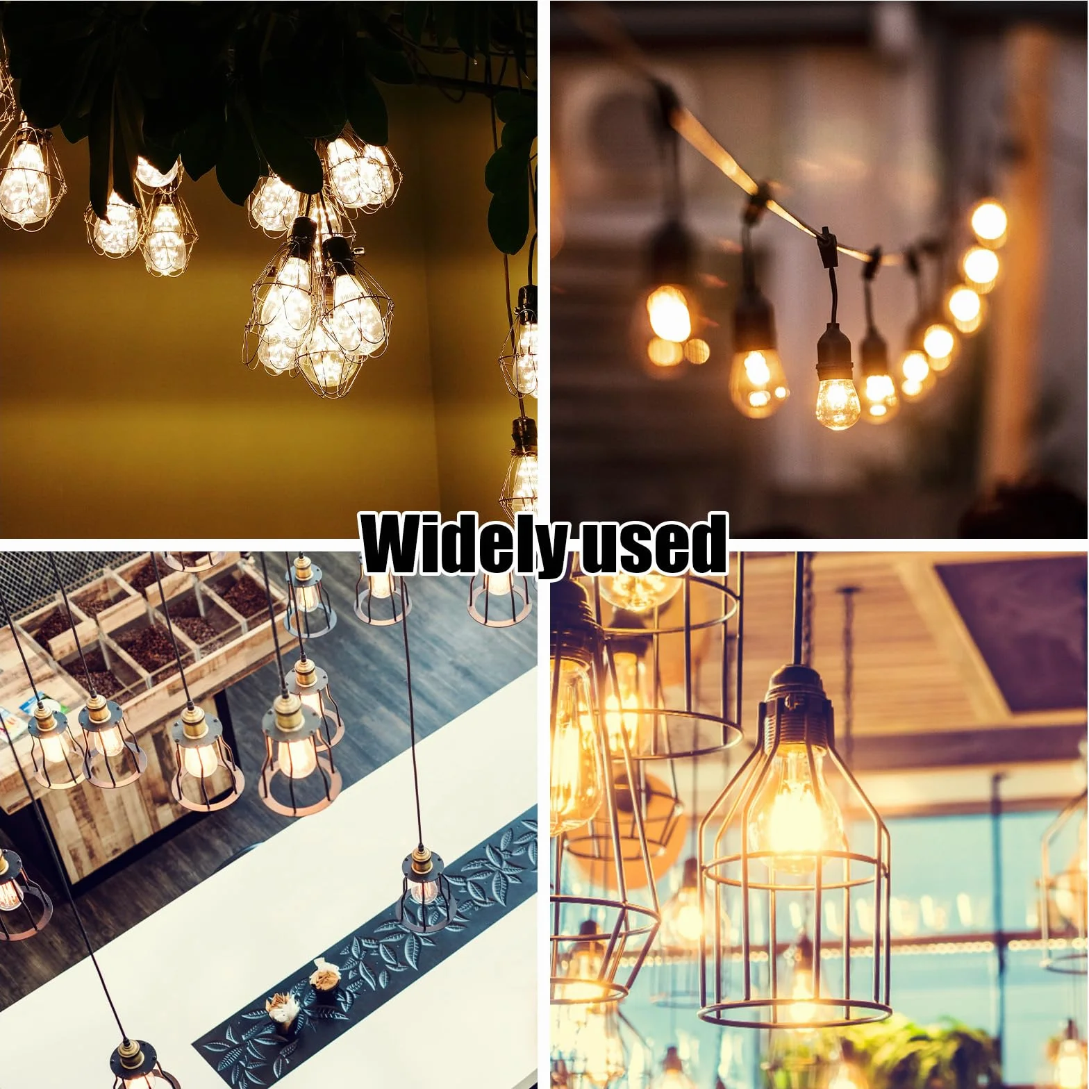 10 Pezzi Portalampada E27, Porta Lampada Soffitto, Portalampada con Cavo, Porta Lampada Esterno con Tester Tensione per Cantiere, Lavori, Ristrutturazione, Lampade Sospensione, Cucina, Nero