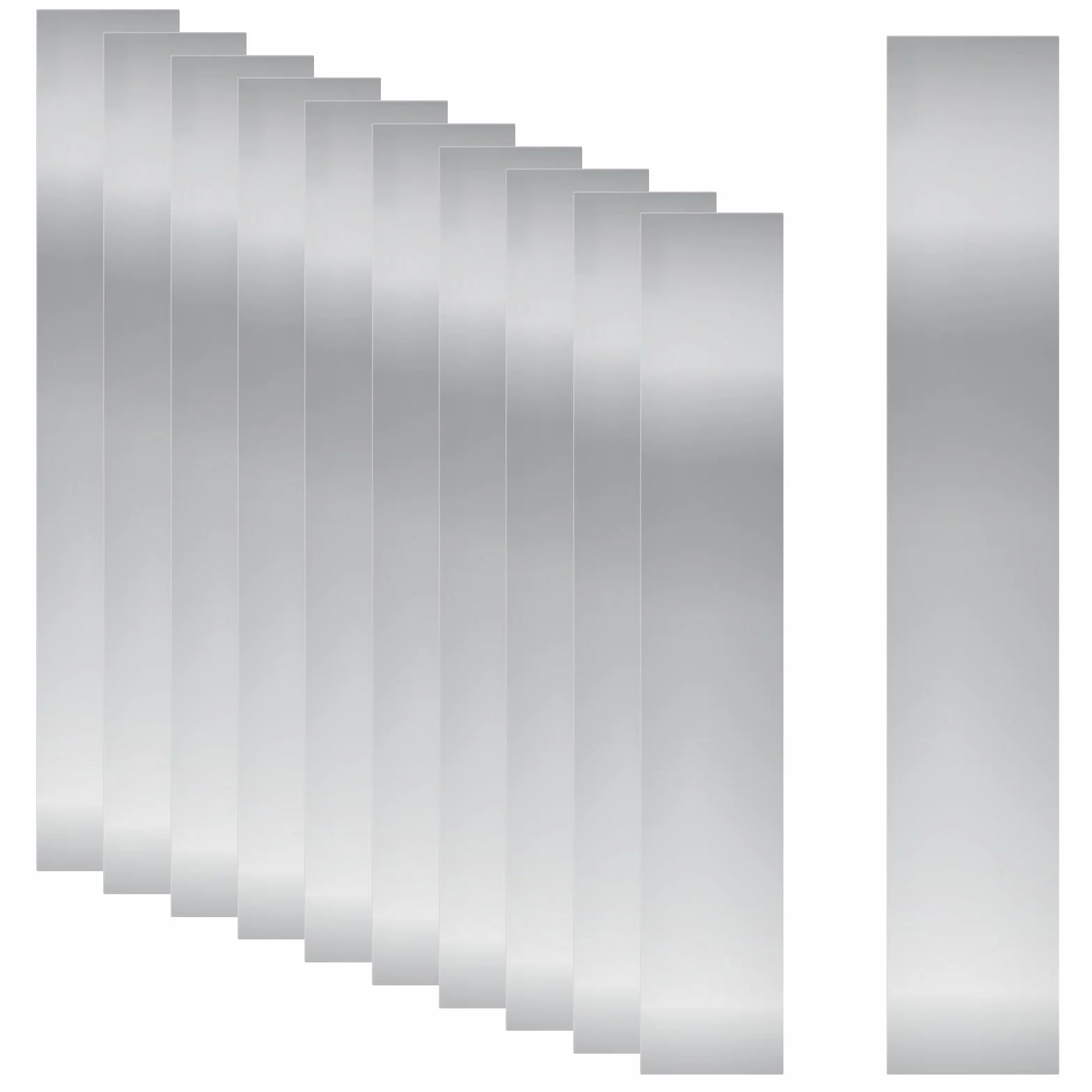 Swpeet Kit 10 spessori acciaio inossidabile 304 2,5 cm x 15,2 cm x 0,0 cm strisce metallo