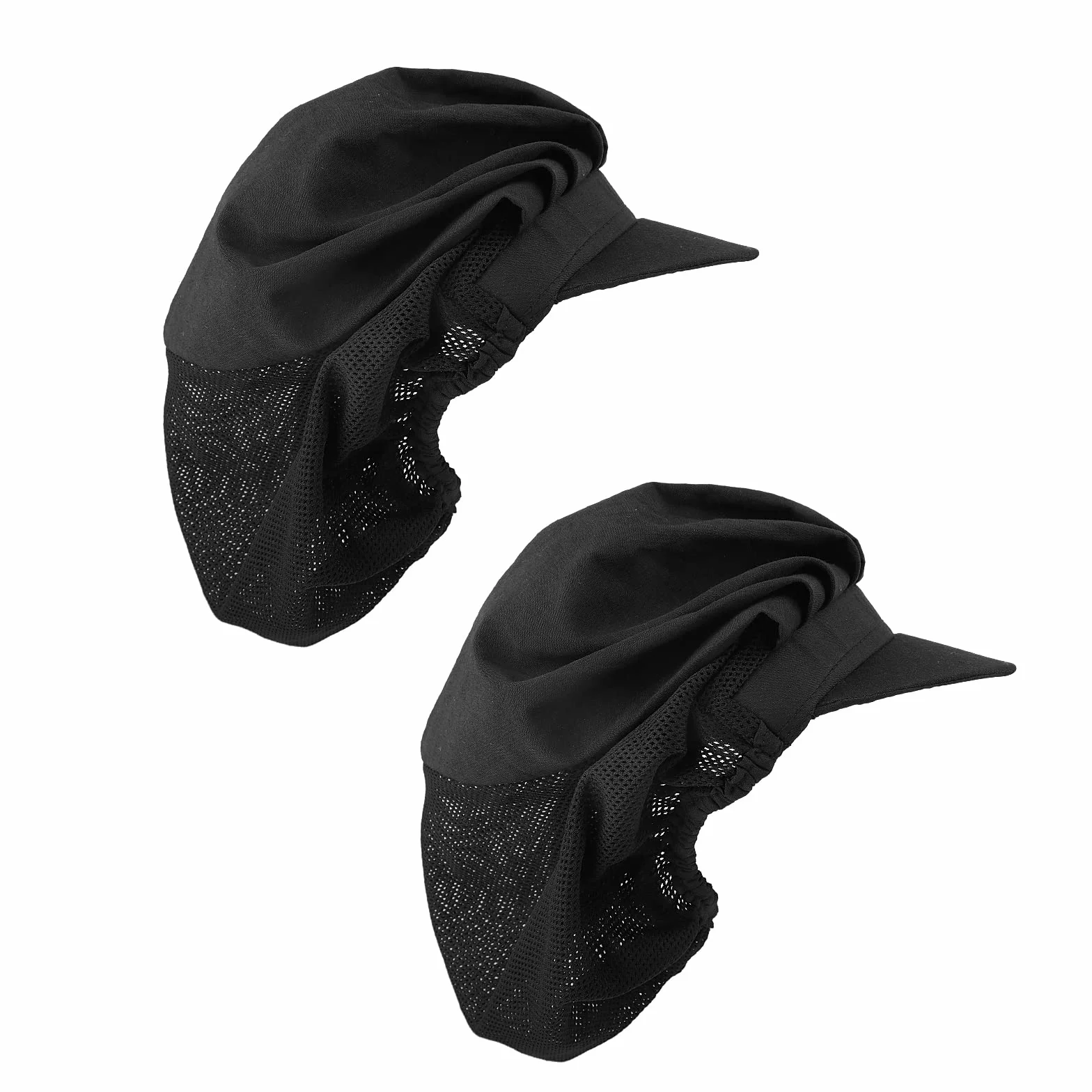 Lusofie 2 pezzi cappello da chef da cucina nero con tesa per donne uomini
