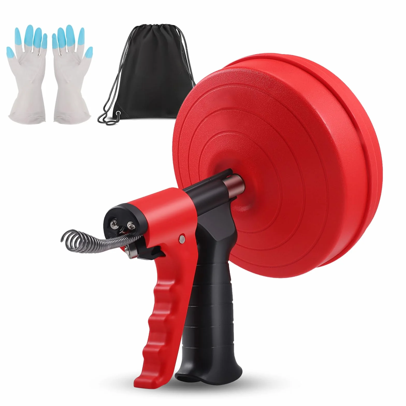 Spirale per Scarichi Professionali 10m Acciaio Temprato,Spazzola per Pulizia Automatica con Testina Rotante 360°,Rimuove Ostruzioni Capelli,Per Cucina,Bagno,Lavandino,Vasca Da Bagno