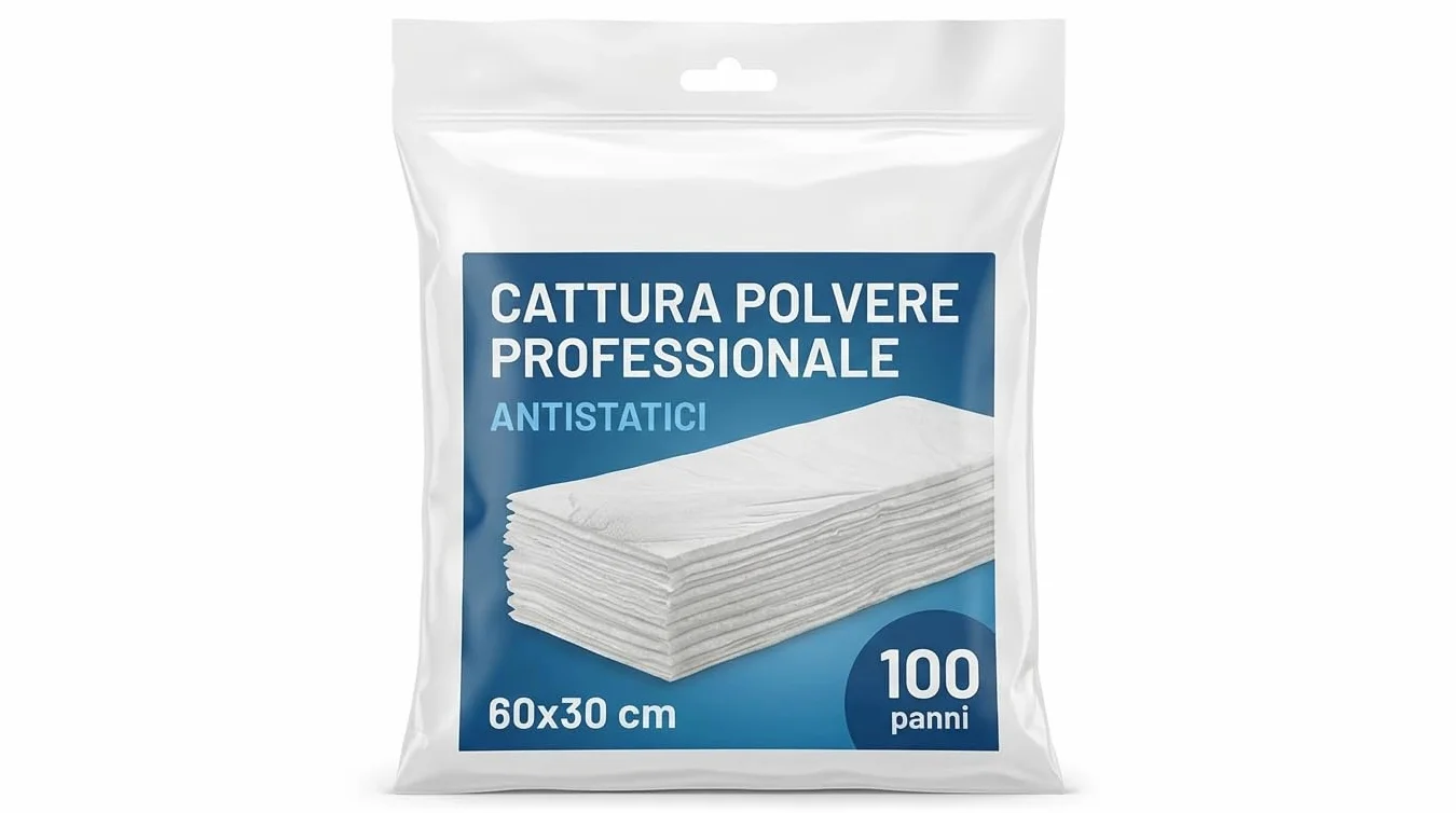 Generico Detershoponline - 100 Panni Antistatici in Polipropilene 60x30, Impregnato con Olio Minerale Atossico