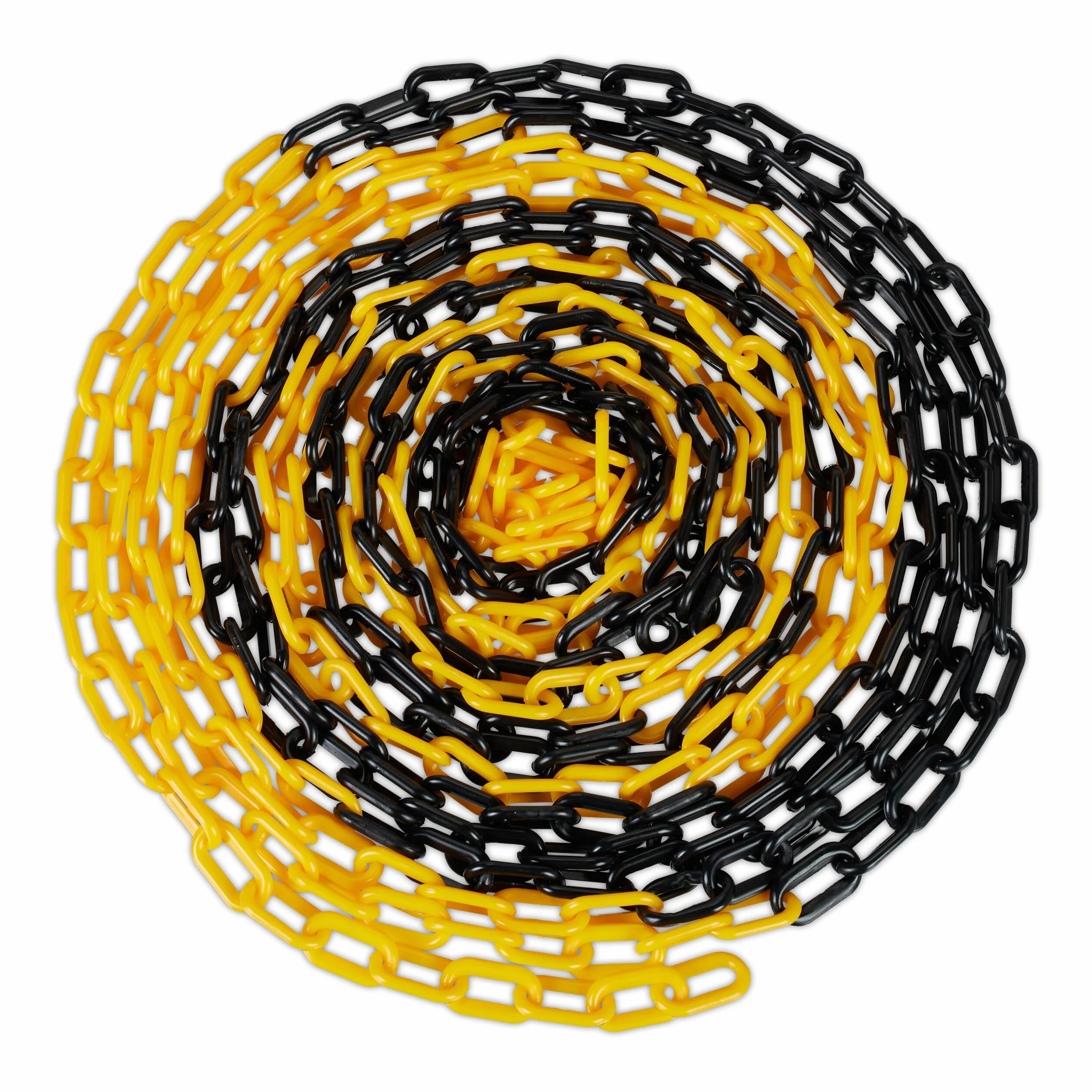 Relaxdays Catena Plastica Nera e Gialla da 50 m, Barriera Parcheggio, Segnaletica Stradale,Transenna Blocco, Multicolore