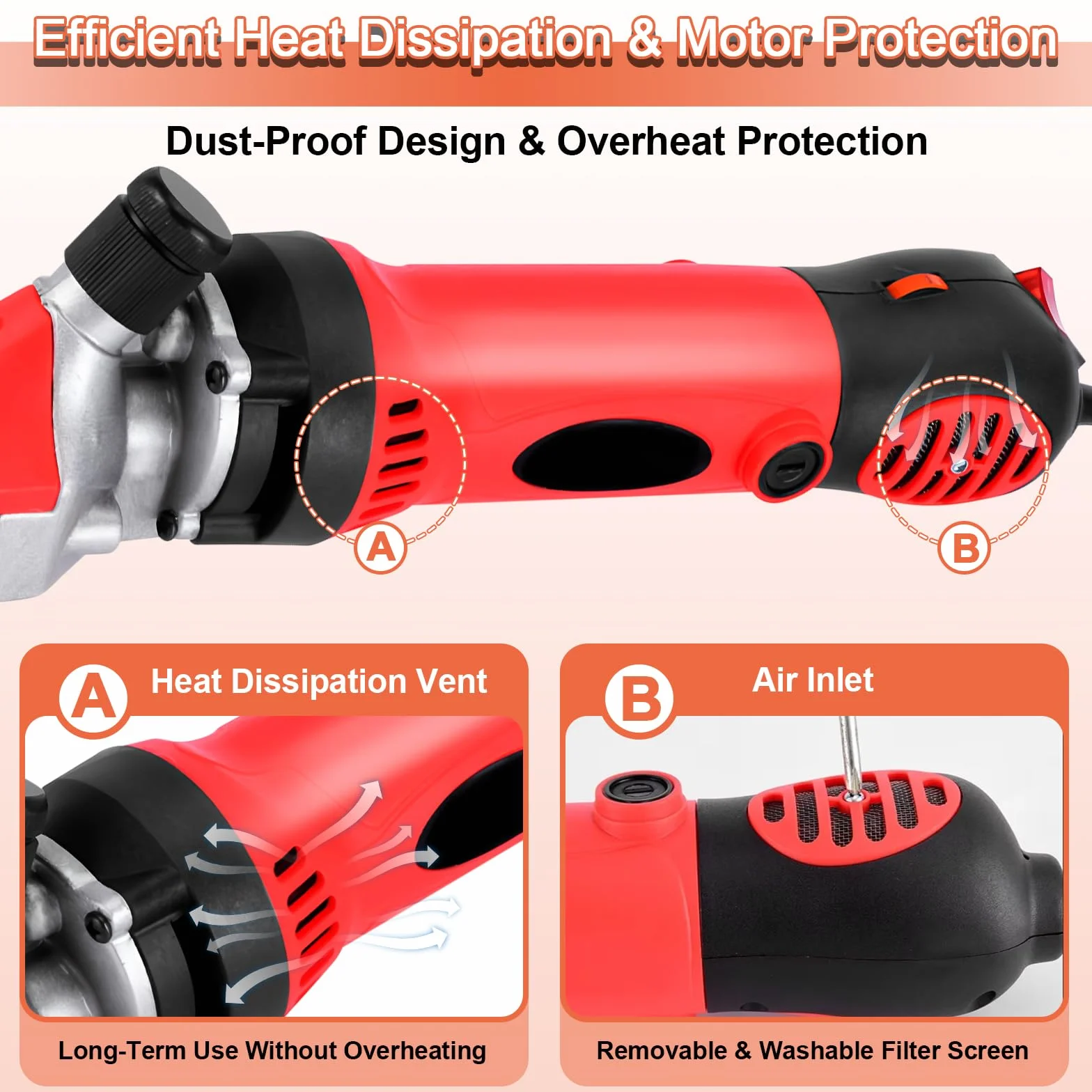 Tosatrice Elettrica per Pecore 900W 6 Velocità Lama Dritta 13 Denti Cavo 3M Professionale