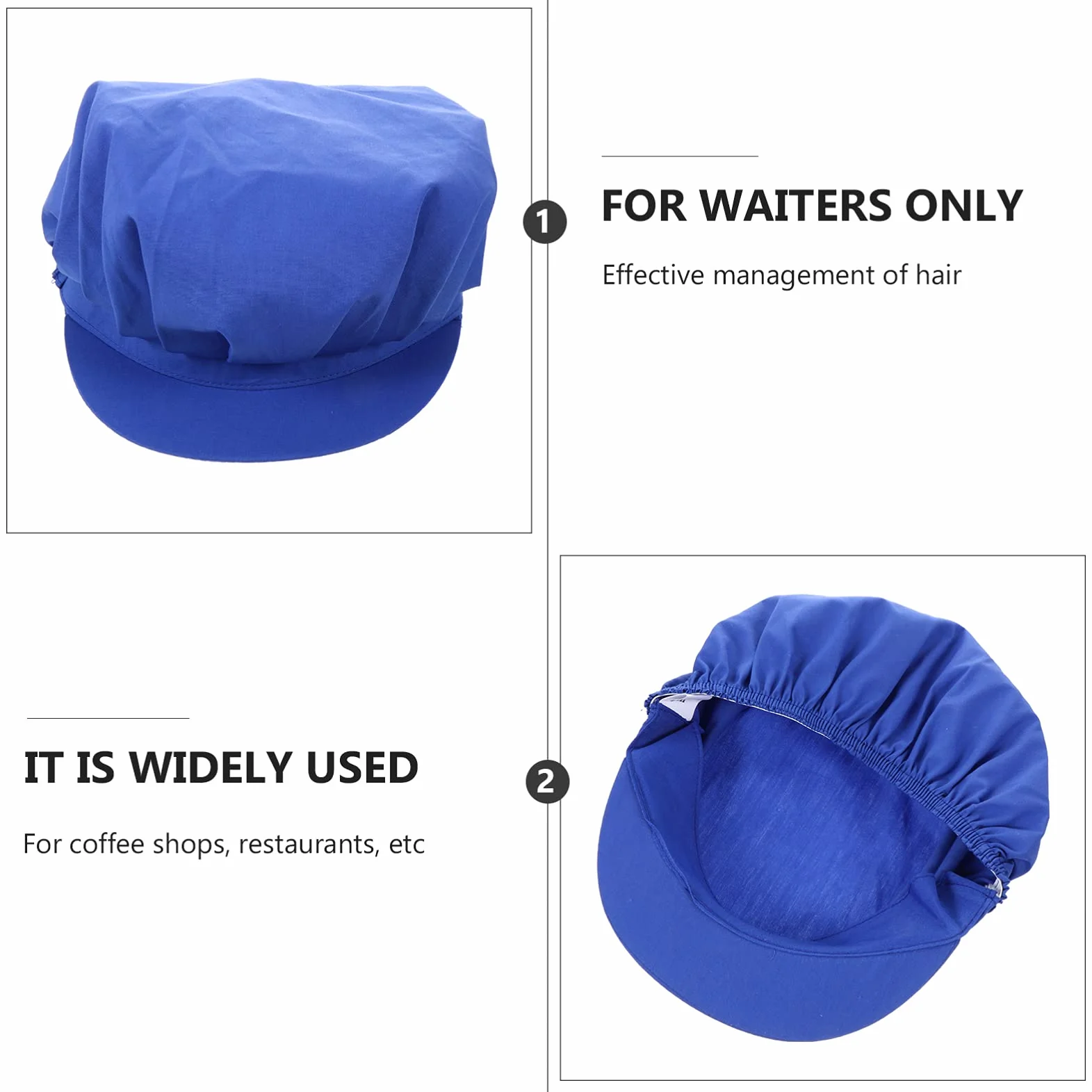 HEALLILY Chef Cap Cappello Elastico in Cotone Traspirante per Cucina Uomini Donne Blu