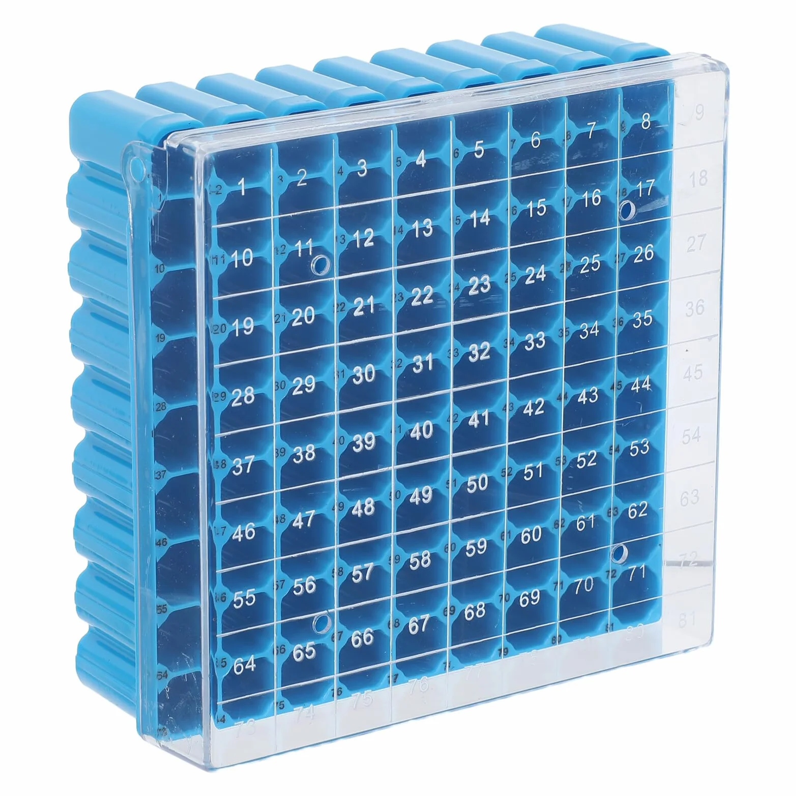 Cabilock Porta Provette in Plastica Blu 81 Pozzetti 1.8ml 2.0ml Laboratorio
