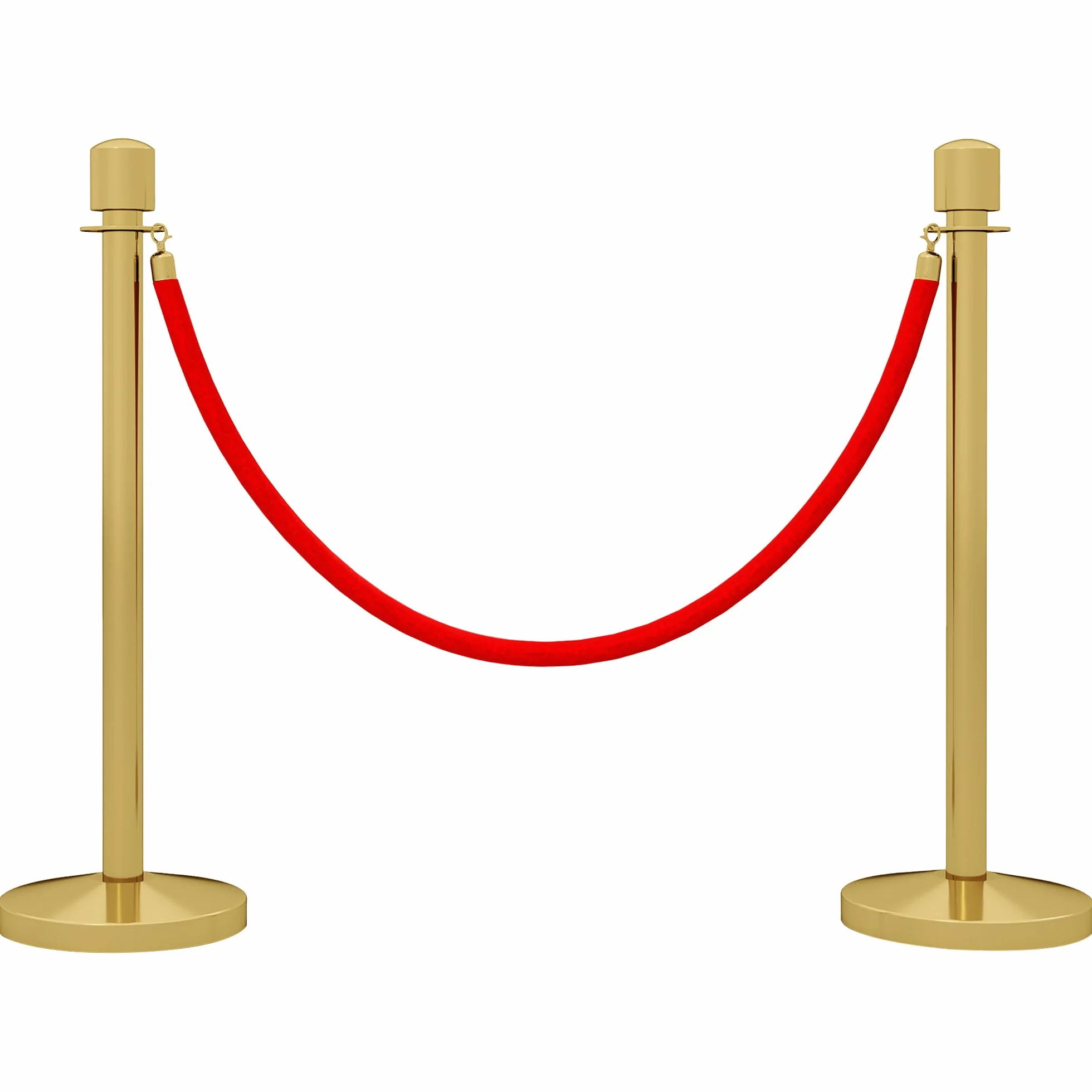 HOMCOM Colonnine Segnapercorso con Corda Vellutata di 1.5 m e Base Riempibile, Paletti Delimitazione in Acciaio Inox, Ø32x96 cm, Oro e Rosso