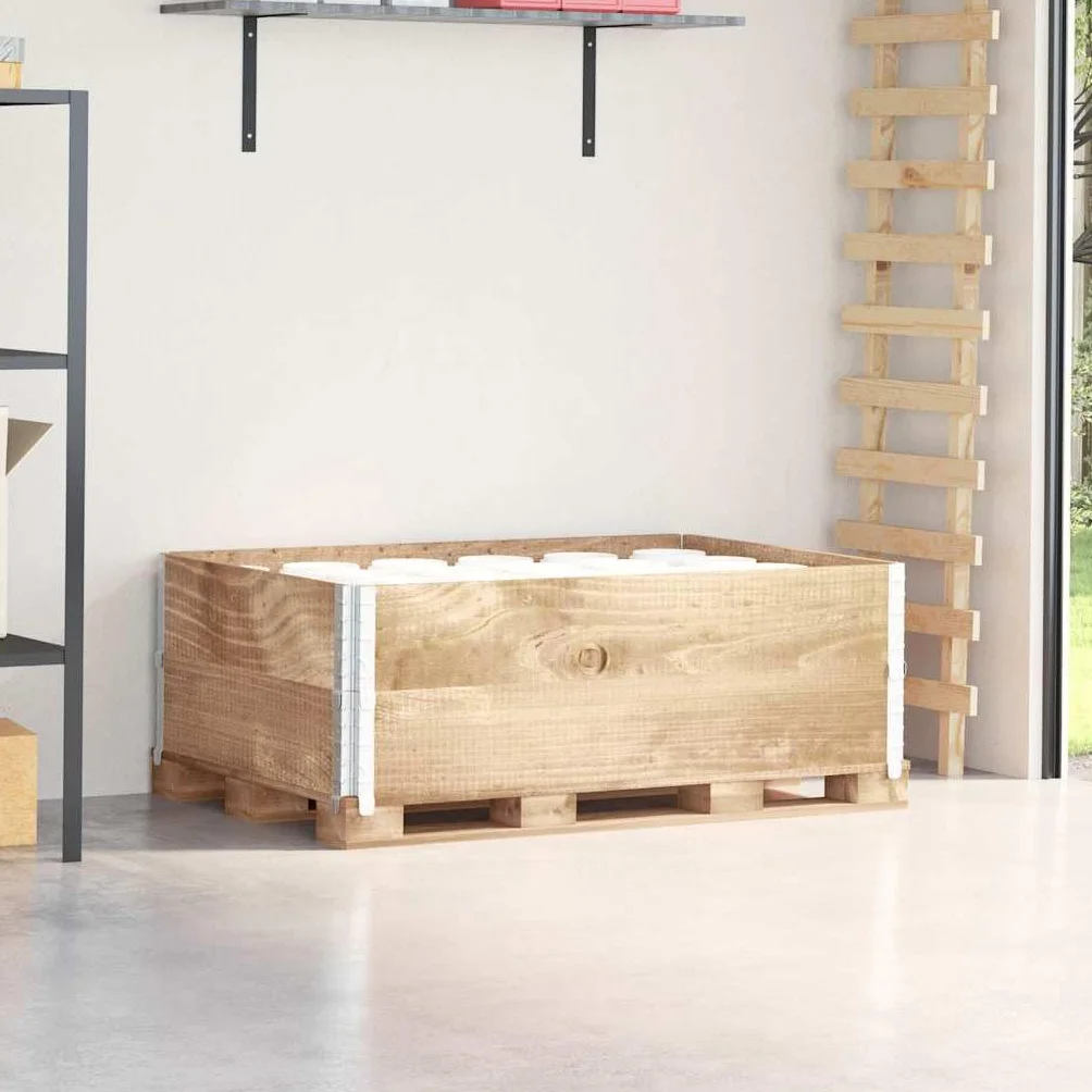 vidaXL Paretali per Pallet 2 pz 120x80 cm in Legno Massello di Pino, sponda per Pallet, Telaio impilabile per Pallet, Bordo per Pallet in Legno