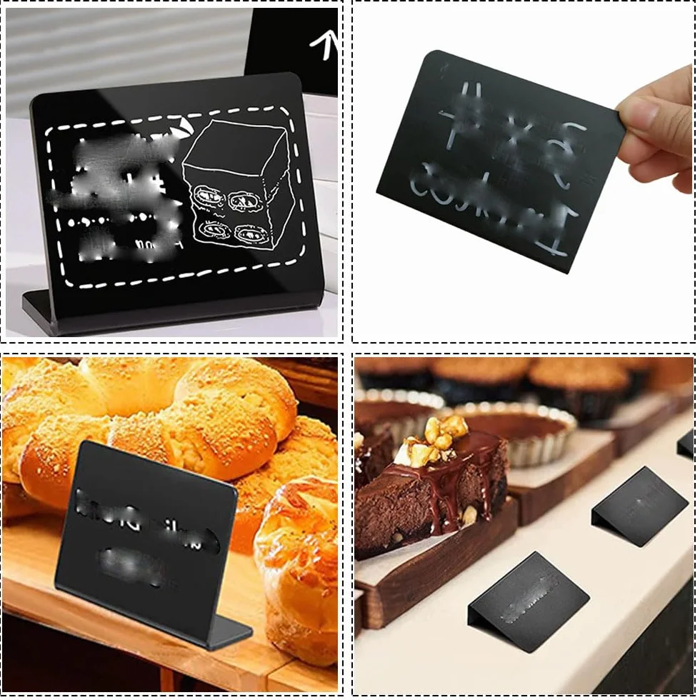 26 Pezzi Mini Lavagna, Cartellini Prezzi, Tipo L Numeri Tavoli Ristorante, lavagnetta cancellabile, Segnaposto,Lavagnetta per la Festa di Nozze del Caffè a Buffet Gastronomico(10x3x7,5 cm)