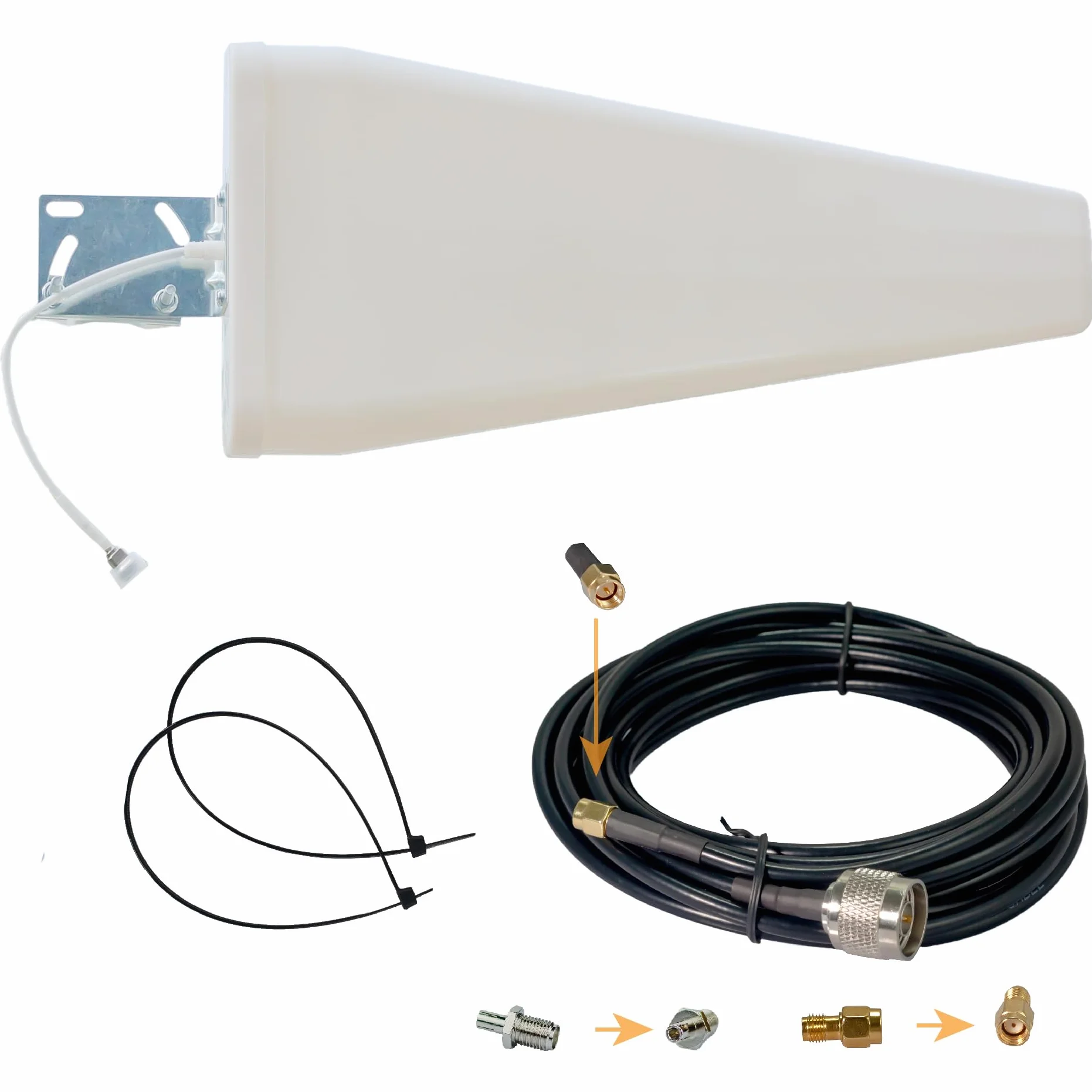 Antenna 5G/4G LTE 12dBi Esterna Direzionale Compatibile con Vodafone FWA, WindTre, Iliad, Fastweb 700~3700 MHz SMA/RP-SMA/TS9 5m