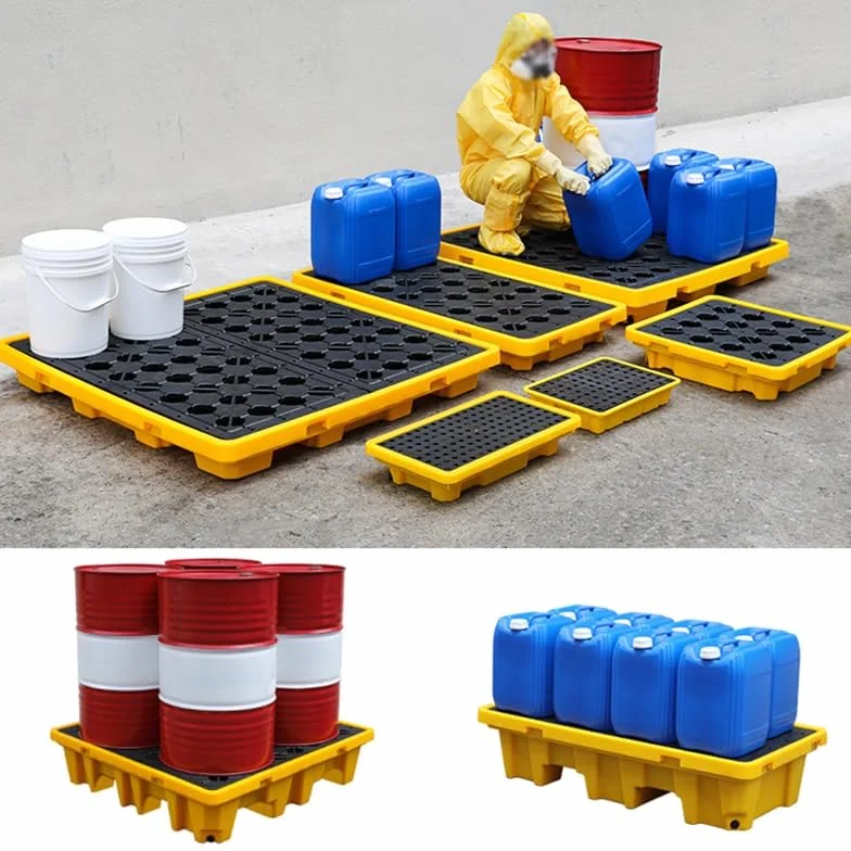 Pallet di contenimento industriale per fusti di olio 120 x 120 x 17 cm 2 confezioni