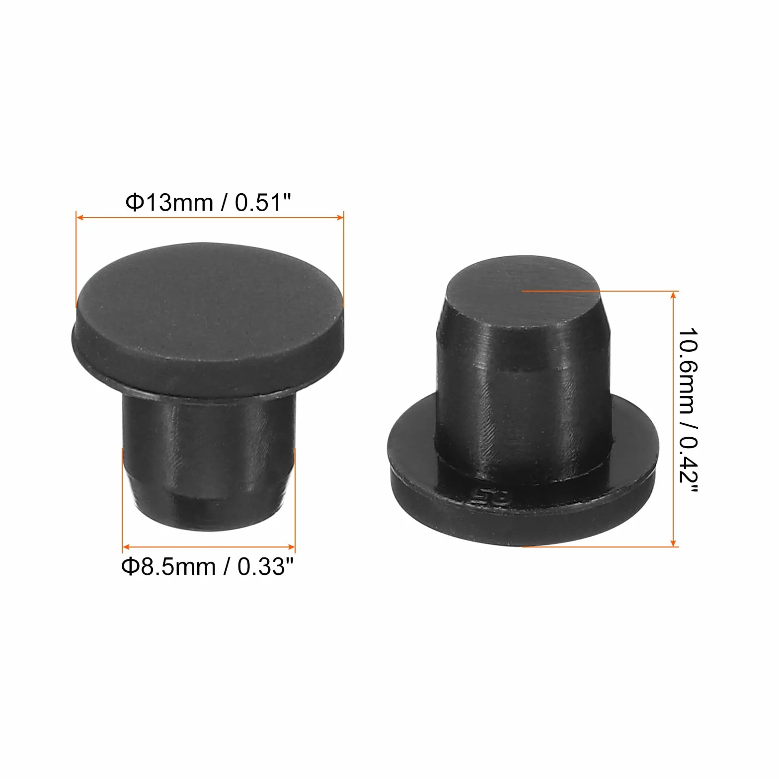 QUARKZMAN Silicone Gomma Tappo Fori 8-8,5mm Tappi Flessibili Morbidi Copriforo Nero