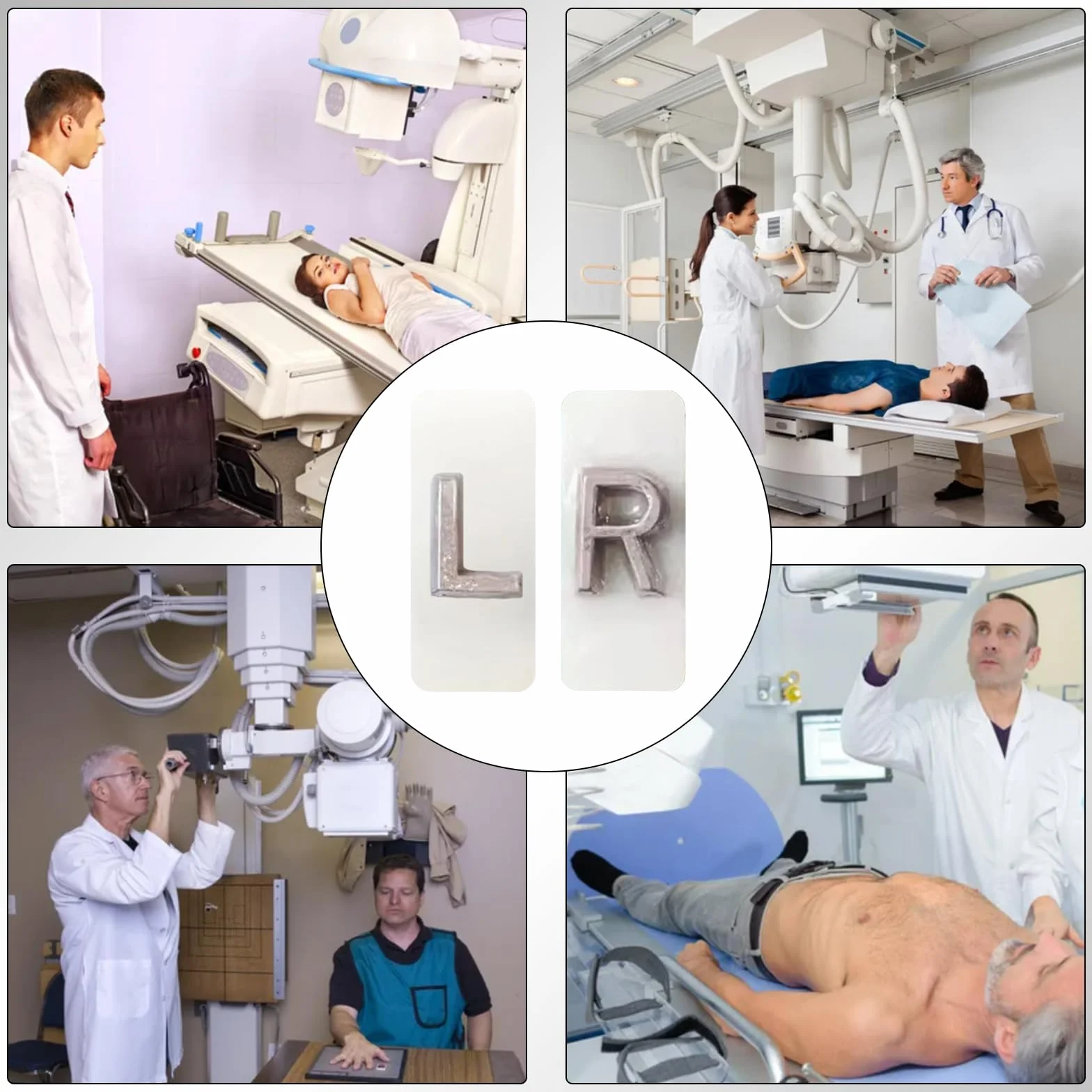 Segnatori a raggi X con iniziali L R radiologia Darkroom forniture 100 pezzi