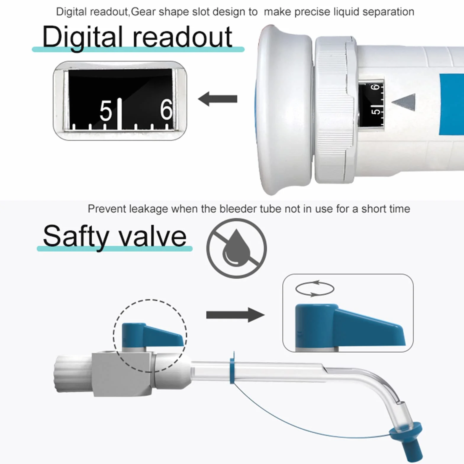 Dispenser da Laboratorio Regolabile 0.4-60ml con Finestra Digitale e Doppia Valvola