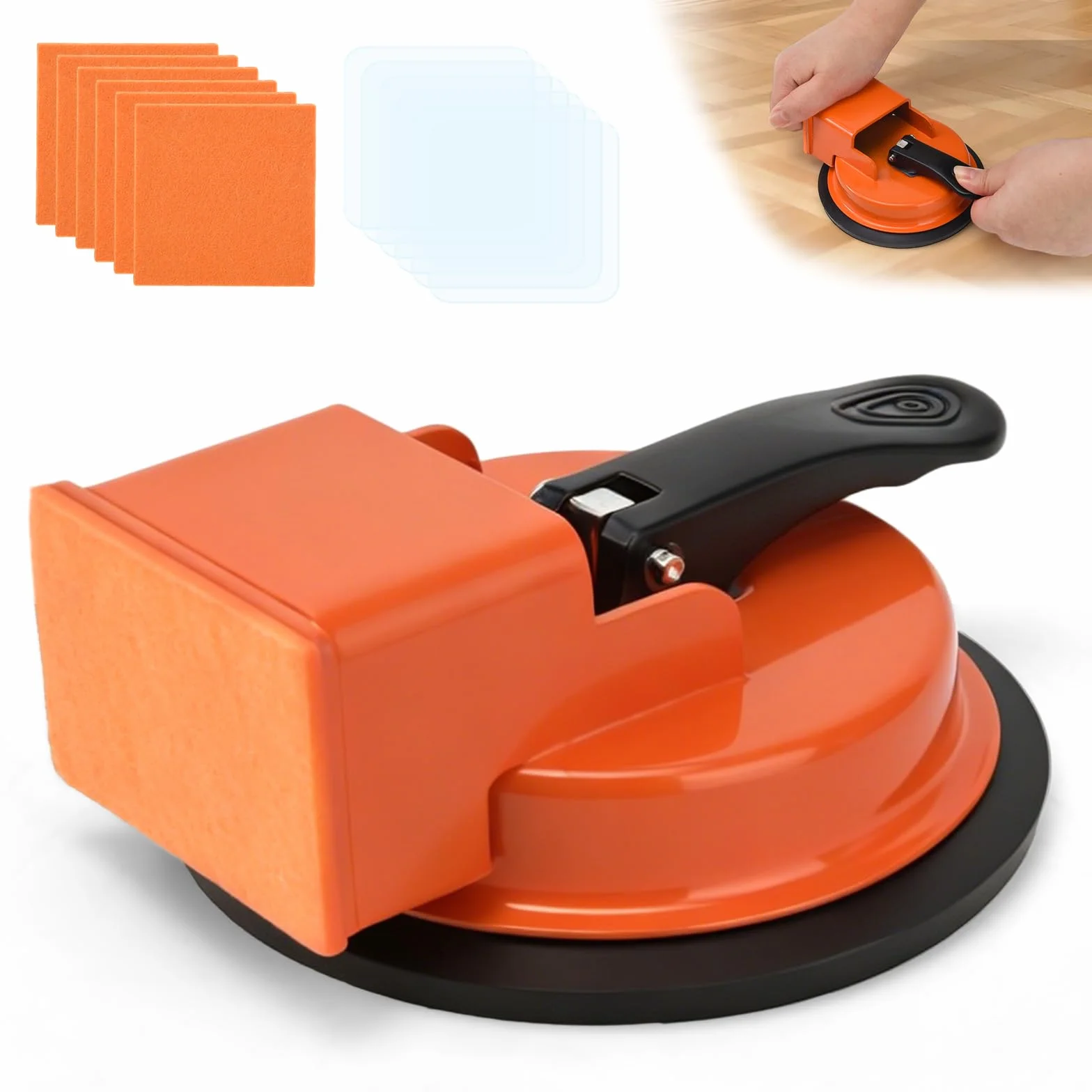 Strumento di Posa per Pavimenti in Laminato con Ventosa, Kit Riparazione Pavimenti con Ventosa – Attrezzo per Chiudere Fessure Pavimento, ad alta presa, per Laminato, Vinile, Parquet