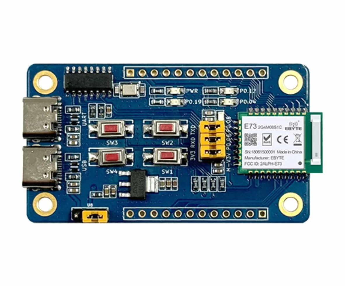 NRF52840 Ble4.2/5.0 Scheda di prova EWT73-2G4M08S1C Pre-saldato E73-2G4M08S1C modulo ricetrasmettitore RF ARM CORTEX-M4 Core Low Power Industrial Grade