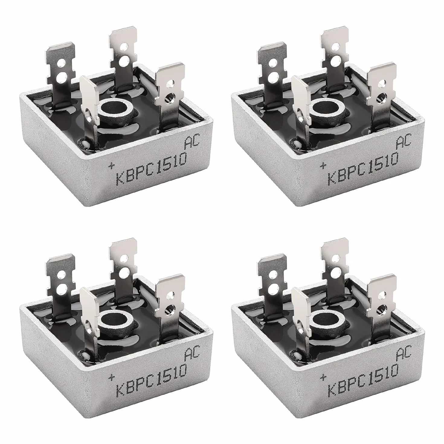 Diodi Raddrizzatori a Ponte KBPC1510 15A 1000V AC a DC Monofase, 4 Pezzi