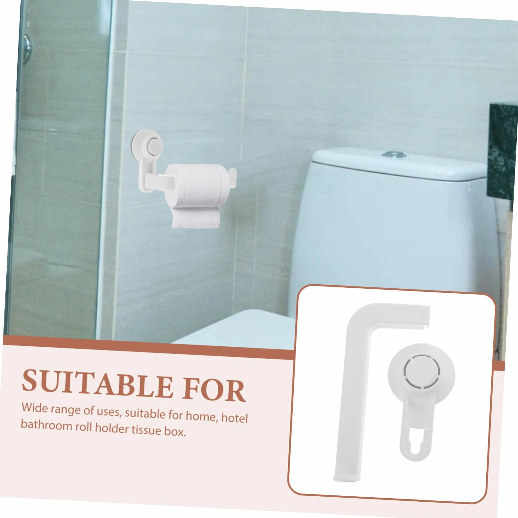 Operitacx Porta Rotolo Carta Igienica Nero in Abs per Bagno Moderno senza Forare Parete, Design Semplice, Salvaspazio e Facile da Pulire, per Bagno di Casa e Hotel