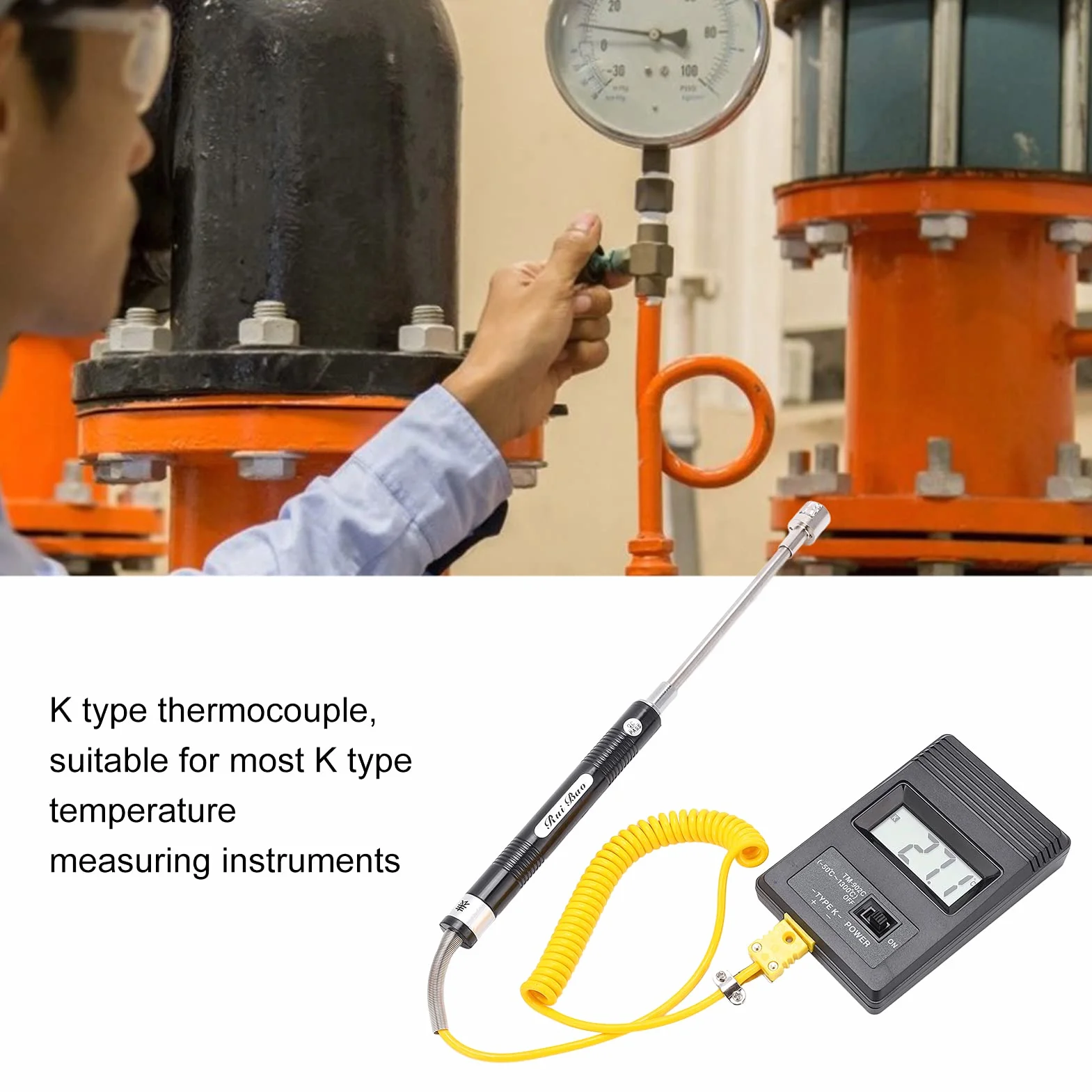 Termometro digitale Tm-902C -50~500℃ LCD tipo K con termocoppia