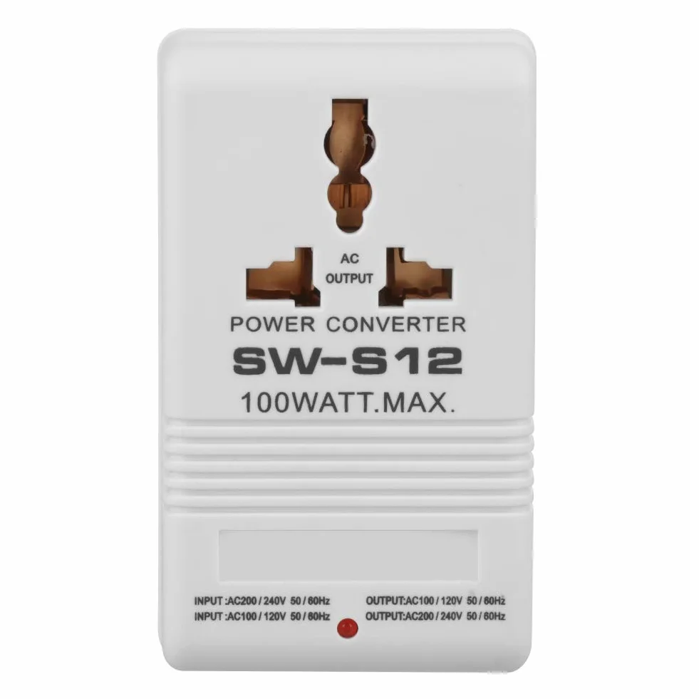 Aggiornato Adattatore da Viaggio Universale, Adattatore Presa Spina 100W 110V / 120V to 220V / 240V Hub Up and Down Inverter Transformer 55-60HZ (CN standard plug)
