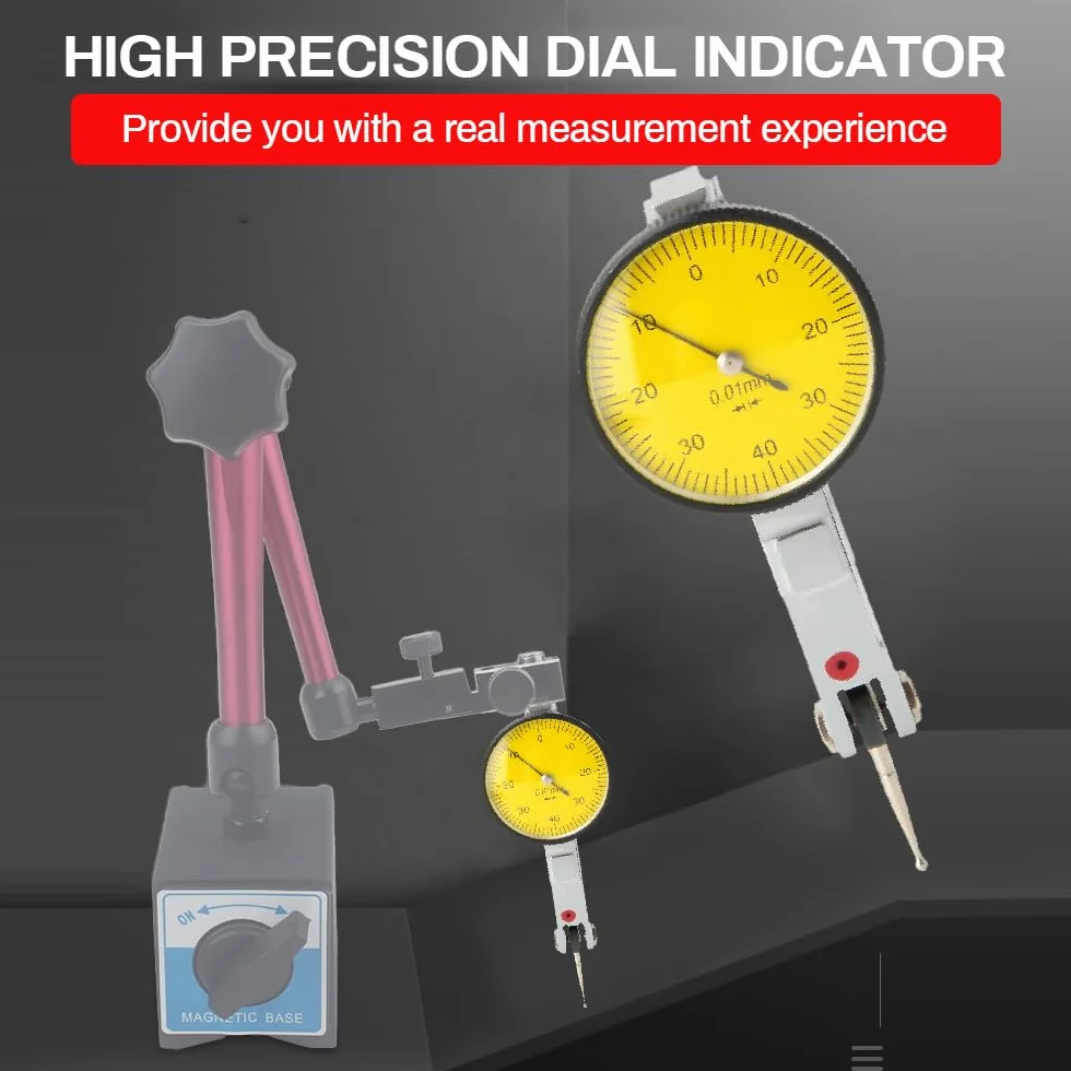Indicatore di Test del Quadrante, Calibro DTI 0-0,8 mm, Precisione 0,01 mm per Misurazioni ad Alta Precisione con Regolazione a 240°, Design Completamente Chiuso
