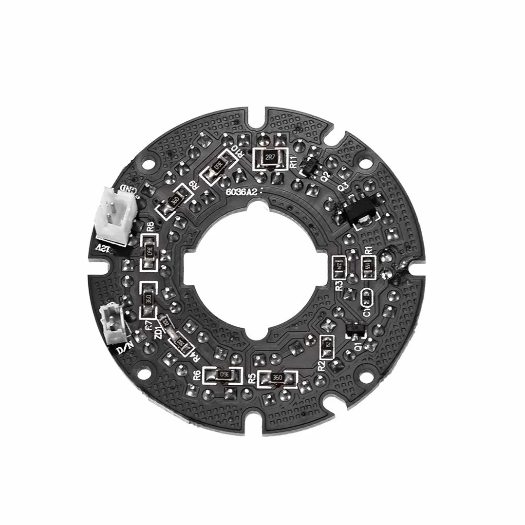 Piastra Rotonda IR 36 LED 850 nm 90° per Telecamera CCTV 5 Pezzi