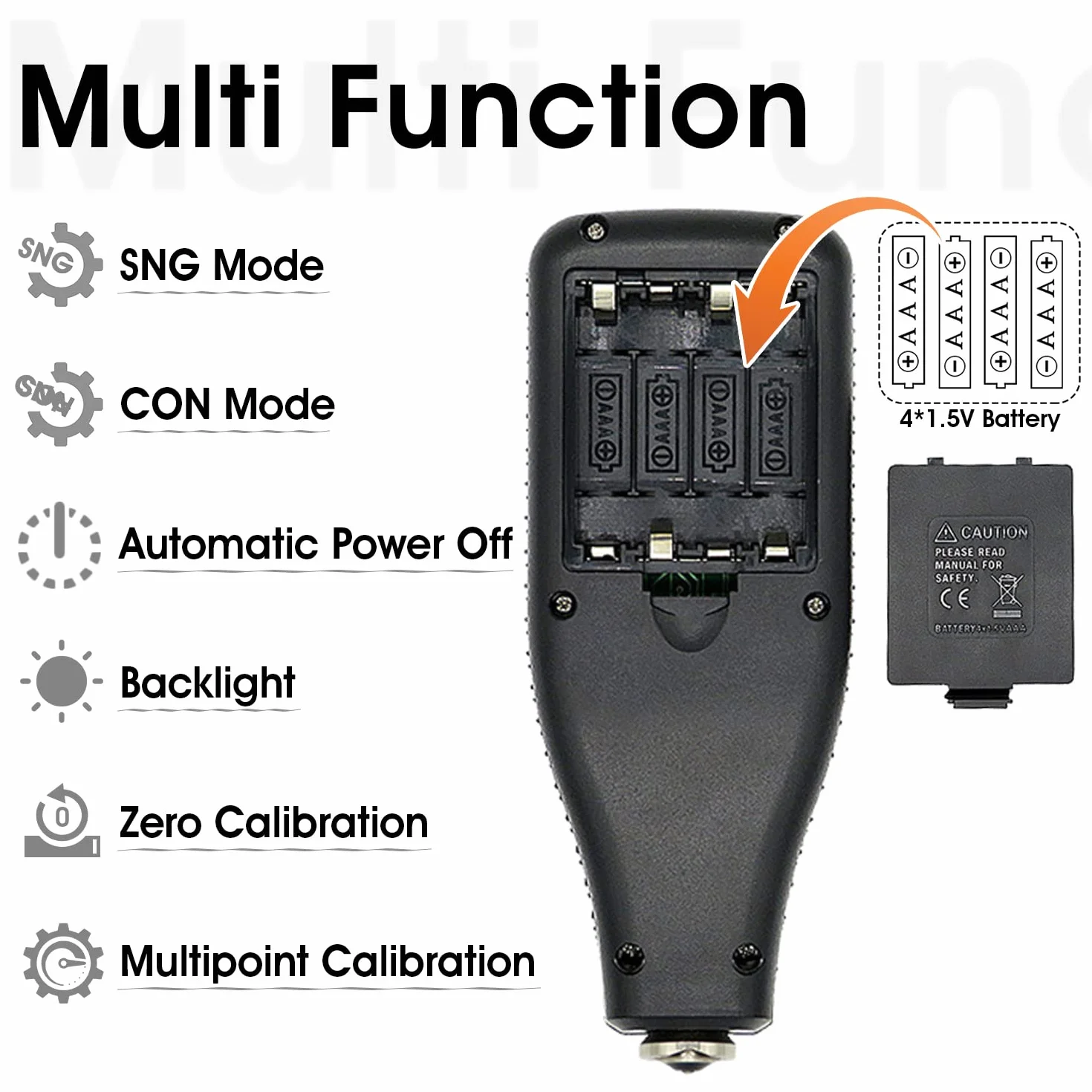Spessimetro Vernice Digitale per Auto, Sensore Automatico Fe-NF, 0-1500 um