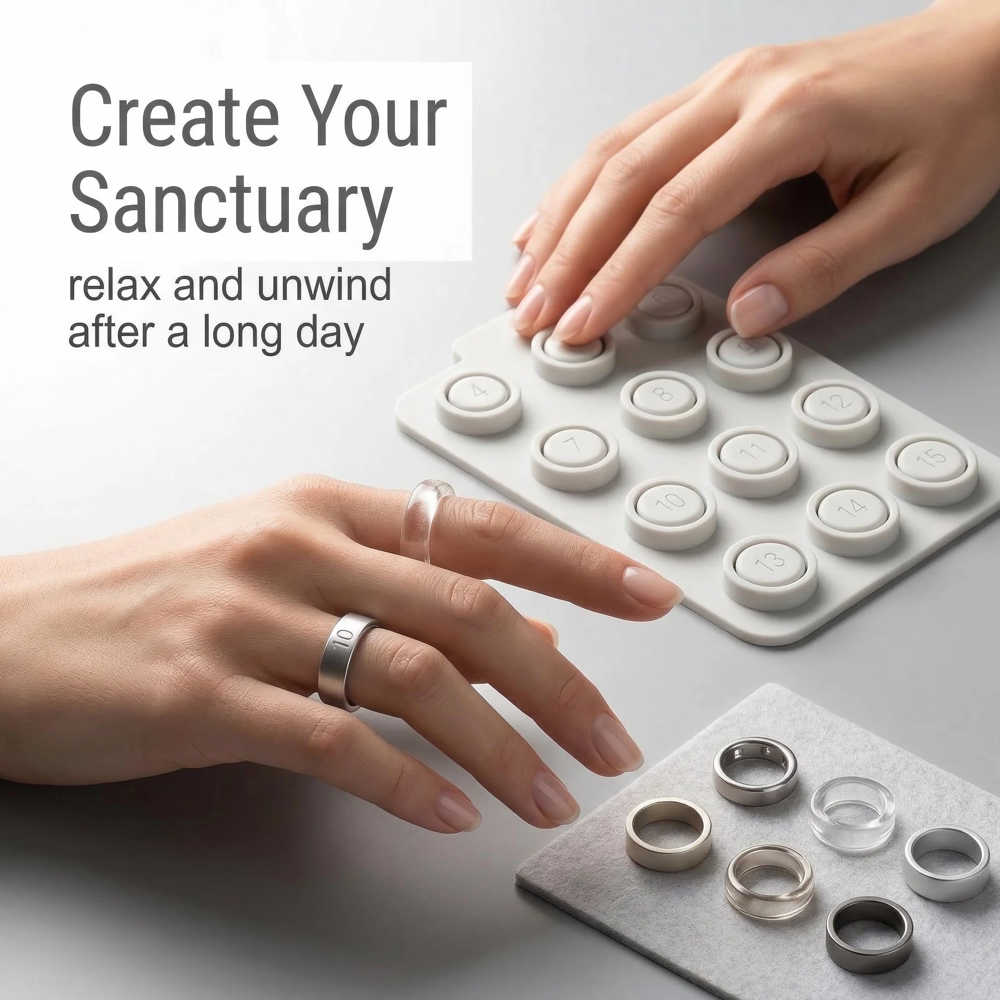 Oura Ring 4 Smart Ring Sizing Kit Sizes 4-15 White