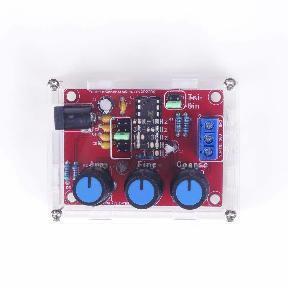 XR2206 1Hz -1MHz Function Signal Generator Sine/Triangle/Square Output Signal Generator Adjustable Frequency Amplitude（Welding completed）