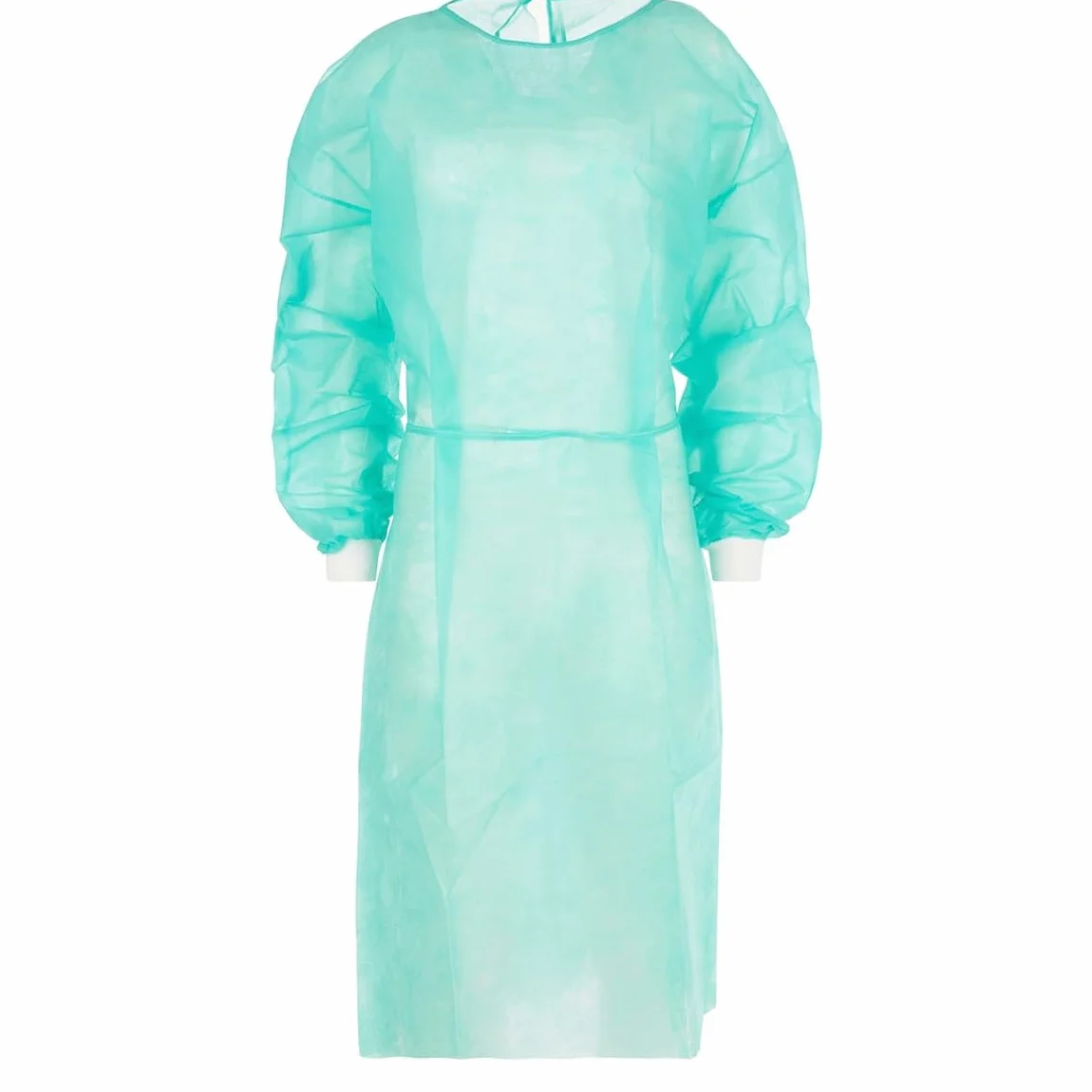 Camici visitatore monouso TNT 25 gr Polsini in Cotone Idrorepellente Verde