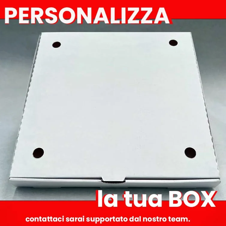 Scatole Pizza 32x32 h 3,5 cm Chiusura Americana Cartone Porta Pizza Termico Contenitori da Asporto