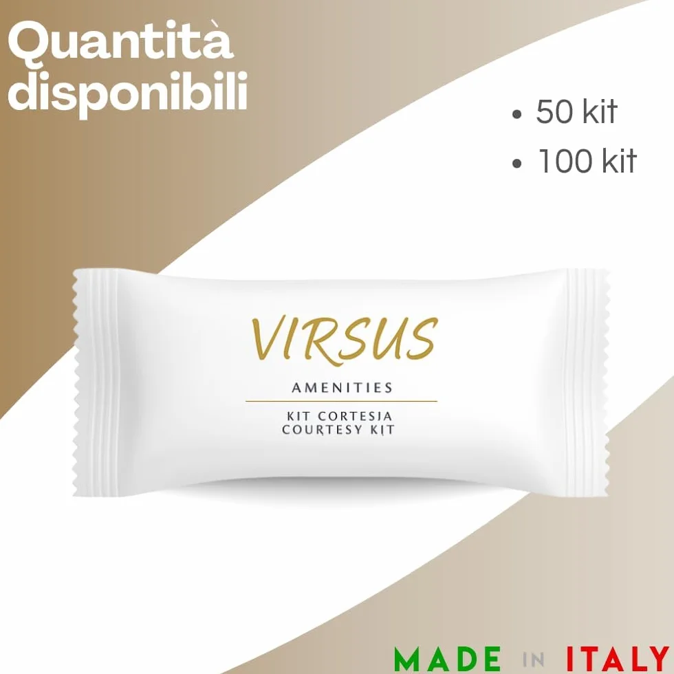 Virsus 200 Pezzi Kit Cortesia in 50 Bustine per Hotel B&B