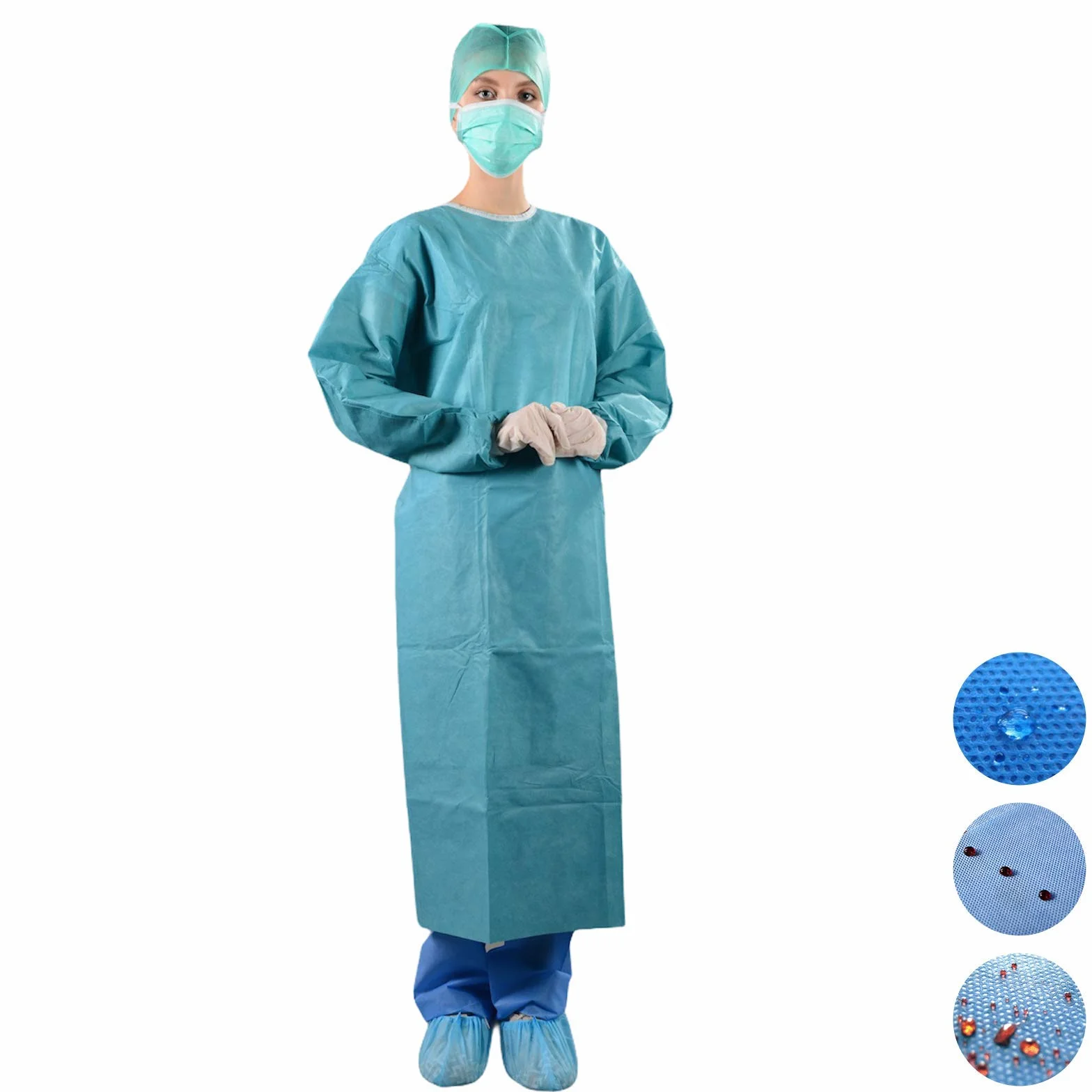 Camice Chirurgico sterile 45gr Verde 5 pezzi Dispositivo Medico Classe I idrorepellente monouso