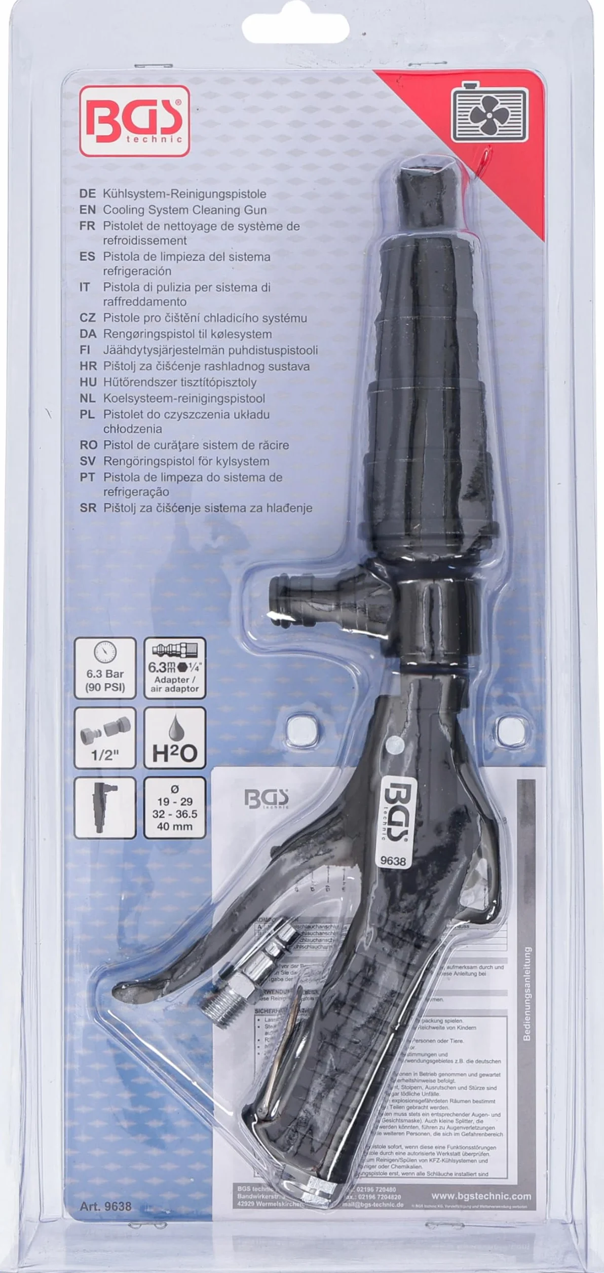 BGS 9638 | Pistola di pulizia per sistema di raffreddamento