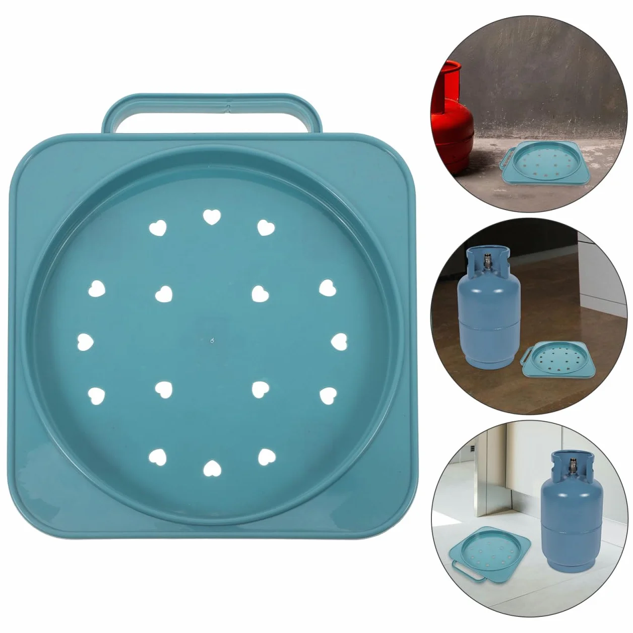 Supporto per Bombola Gas con Ruote e Maniglia in Pp Base Mobile per Bombola di Gas per Uso Cucina Facile da Spostare e Stabile