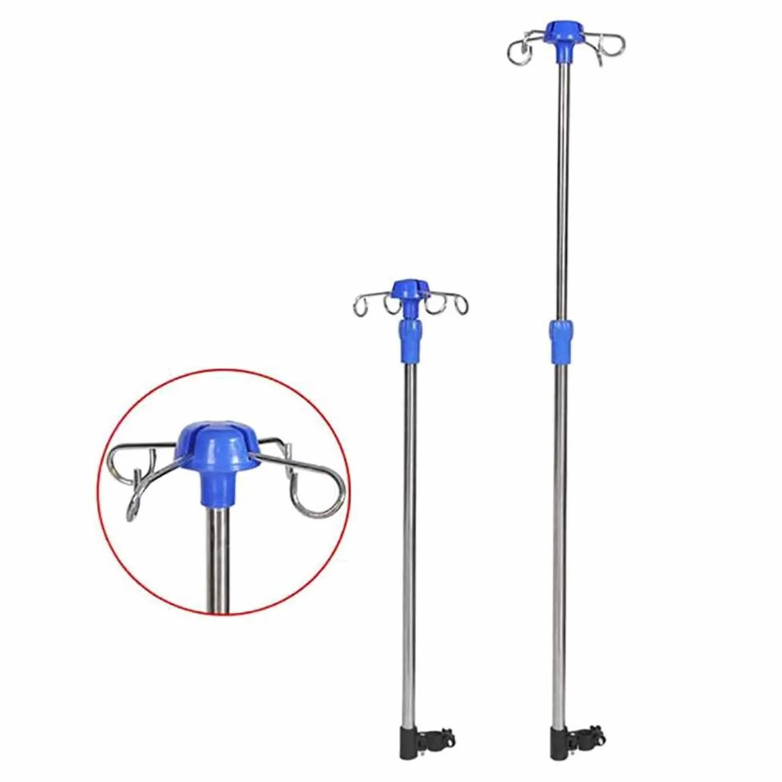 IV Asta Portaflebo Retrattile, Supporto per flebo per Sedia a rotelle, Asta per flebo con Acciaio Inossidabile, espositore per espositore Regolabile in Altezza