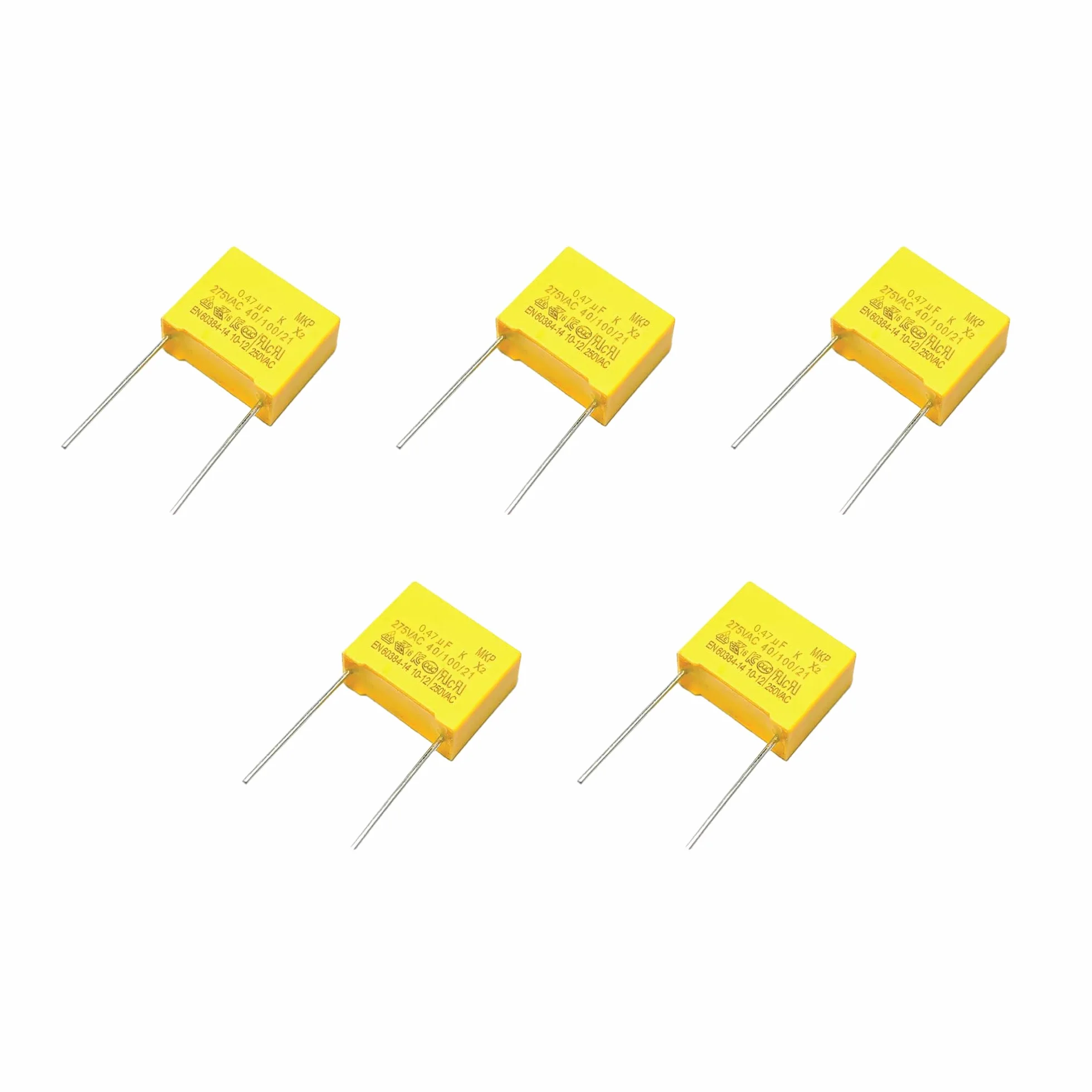 Condensatori di sicurezza X2 MEX TENTA MKP 0.47uF 470nF 275VAC 10mm 5 pezzi