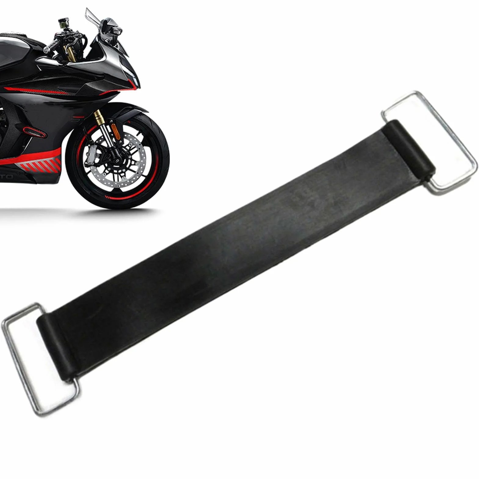 Cinghia elastica per batteria moto | Fascia estensibile fissa per vano portabatteria | Sostituzione esterna
