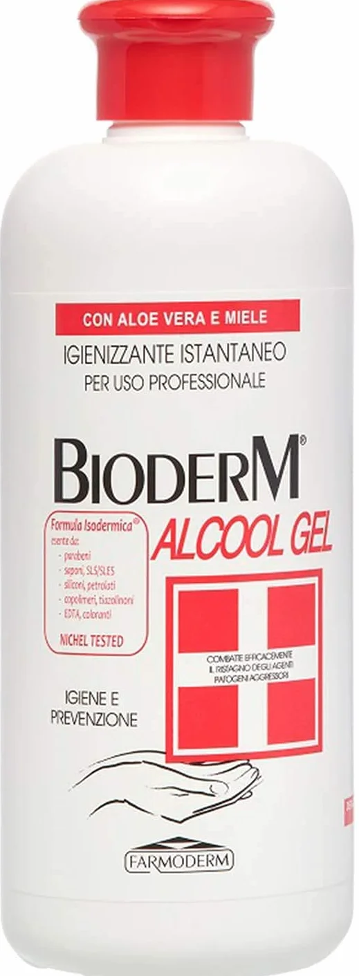 Bioderm Alcool Gel Igienizzante Mani 500 ml - Soluzione Alcolica con Aloe Vera