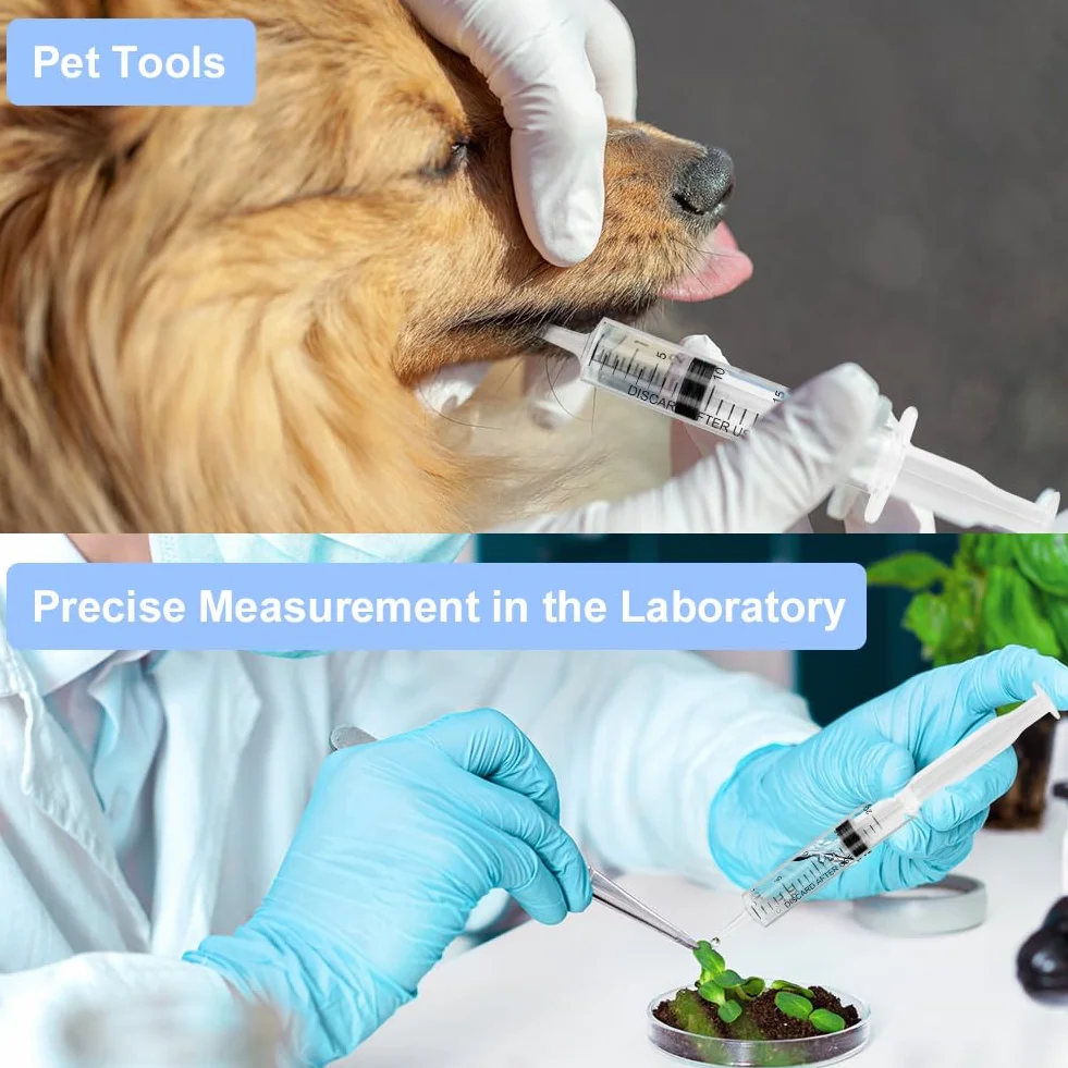 OFFCUP Siringa di Plastica 60ml 4Pcs Siringhe senza Ago Riutilizzabili per Alimentazione Animali