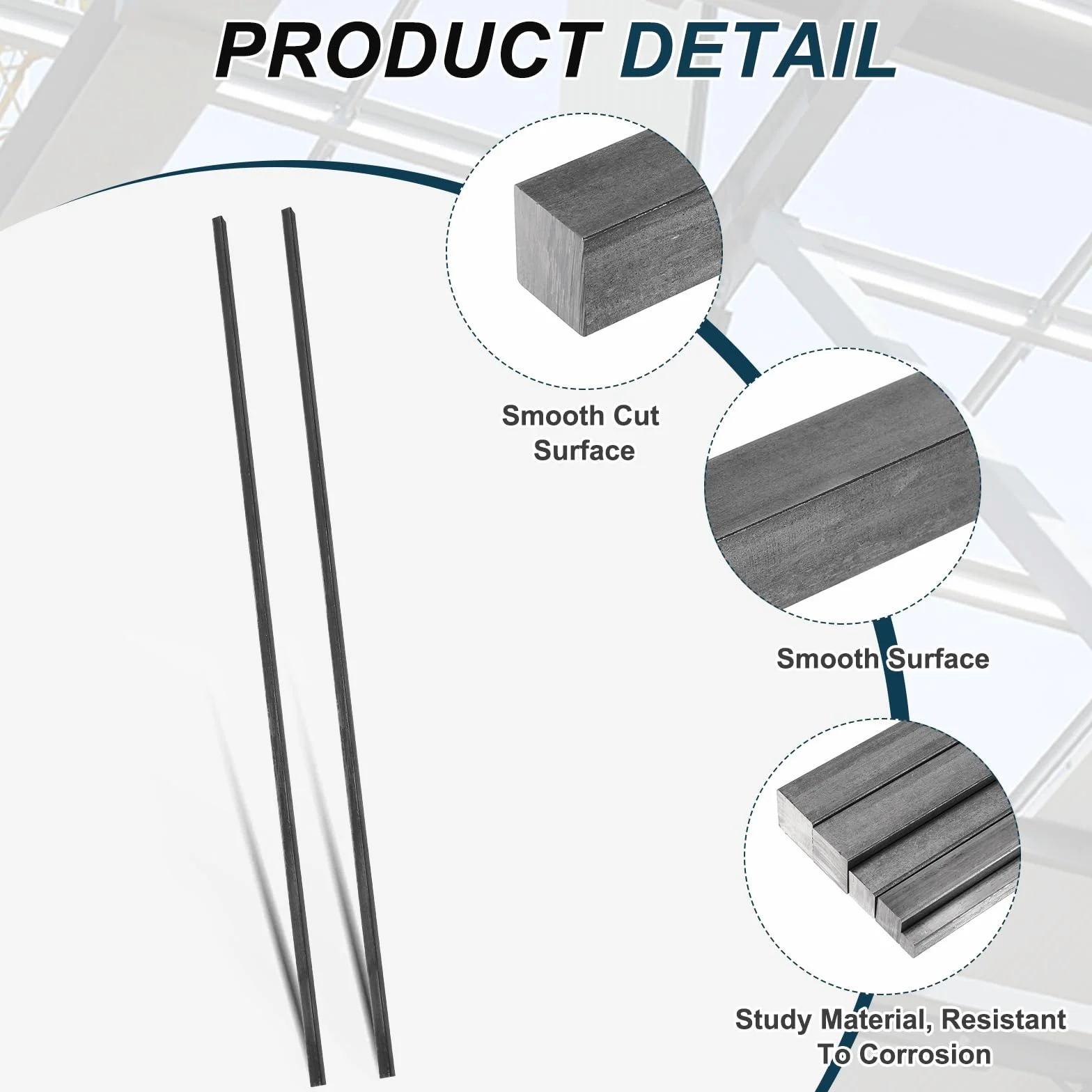 sourcing map 4 barre quadrate in acciaio 1045, 4 x 4 x 305 mm, per macchinari industriali