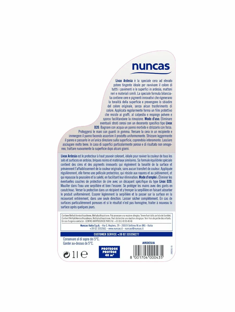 Nuncas Livax Cera Protettiva Ravvivante - Ardesia - 1000ml