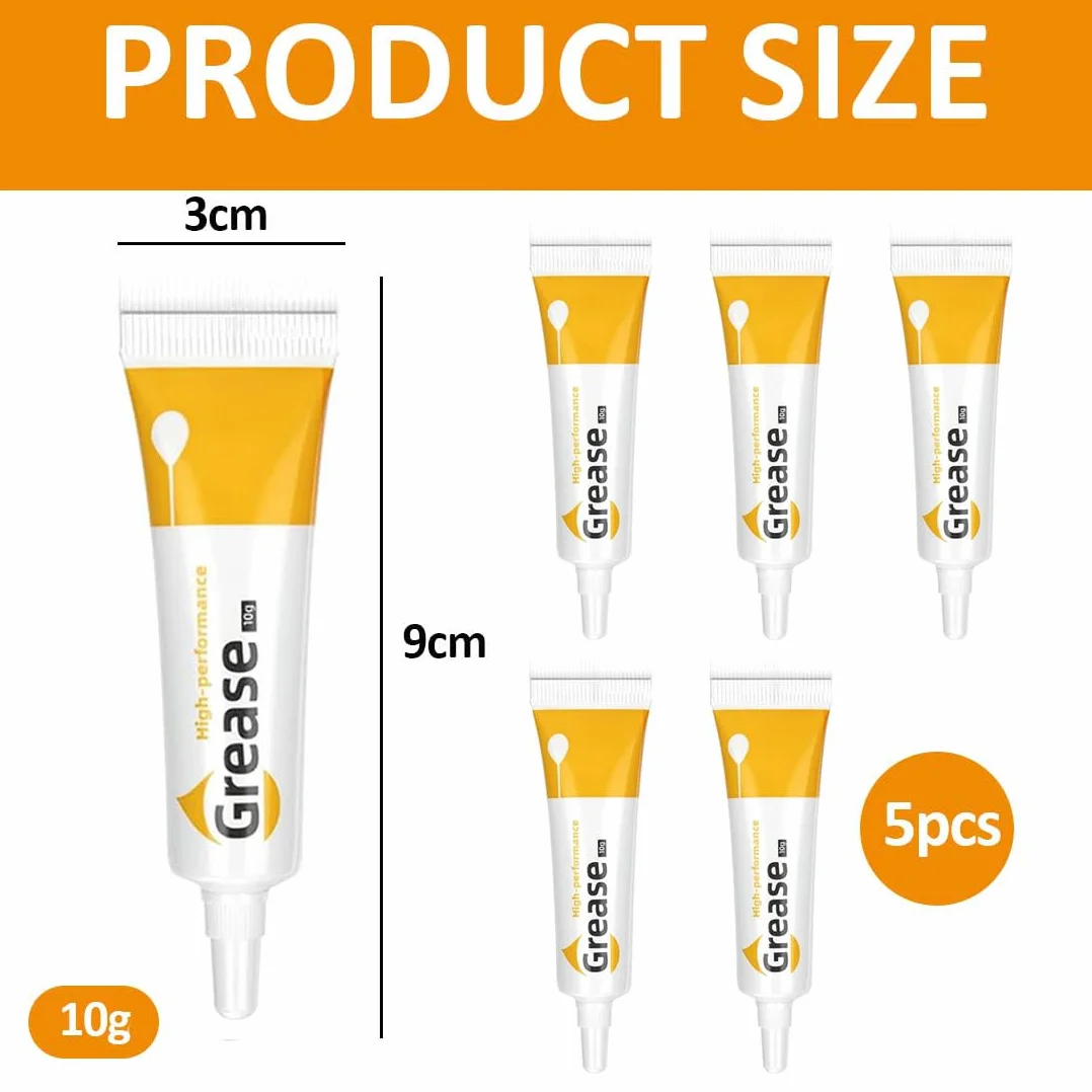 5 pz grasso per ingranaggi, Parte della stampante 3D, lubrificante multiuso per cerniere, grasso lubrificante per Nettuno 4/Ender 3 V3 KE/Ender 3 V3/CR10-SE/Kobra 2 Series/Lab X1 P1P P1S A1 Mini