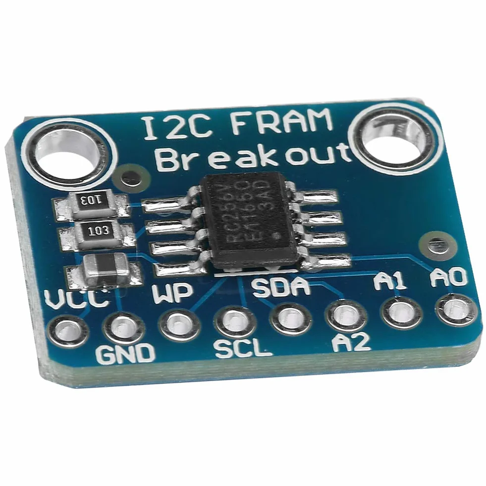 Oumefar MB85RC256V Scheda Breakout Memoria Non Volatile I2C da 32 KB, 10 Trilioni di Cicli di Lettura/scrittura per la Registrazione dei Dati a Basso Consumo