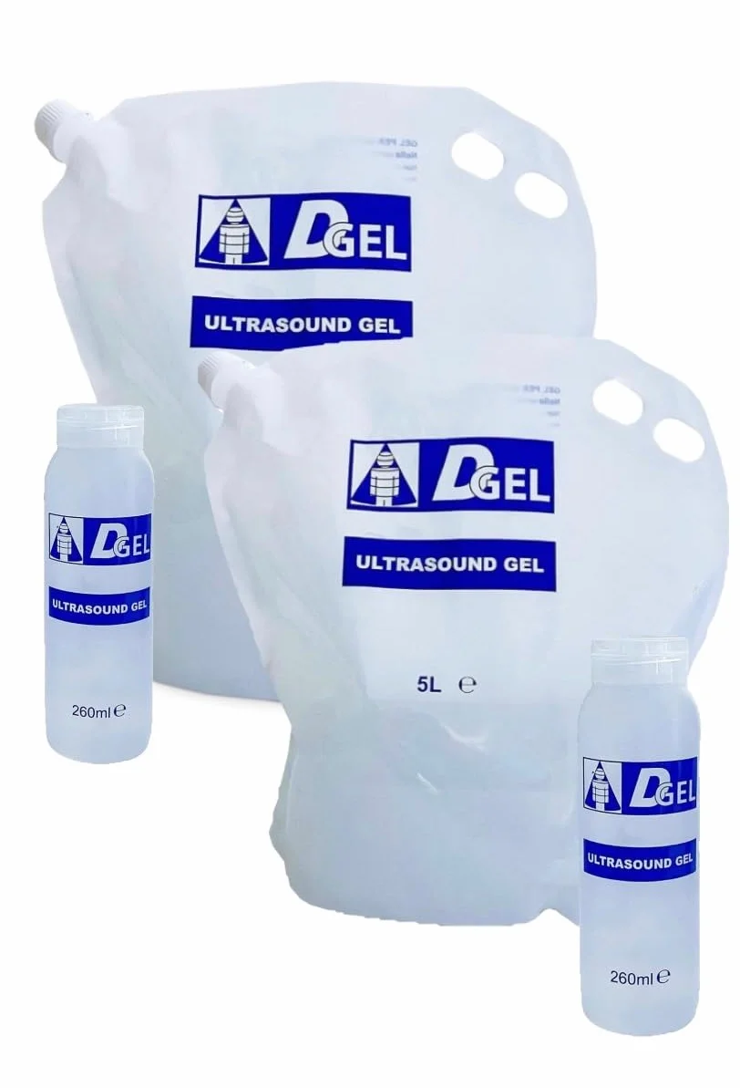 DGel - 2 pezzi Gel conduttore 5 Litri Trasparente Ultrasuoni, Ecografia, IPL - SACCA MORBIDA COMPLETO SVUOTAMENTO SENZA RESIDUO