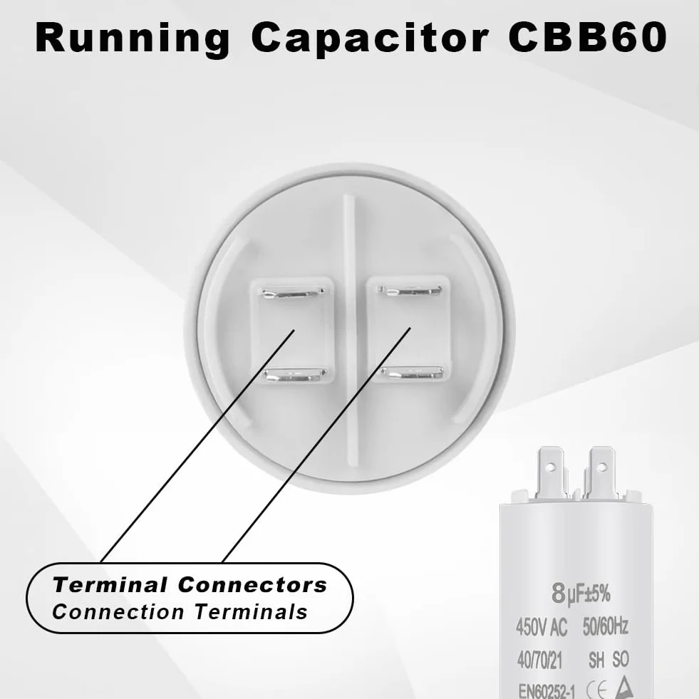 OFFCUP CBB60 Condensatore di Avviamento 8μF 450VAC 50/60Hz Universale