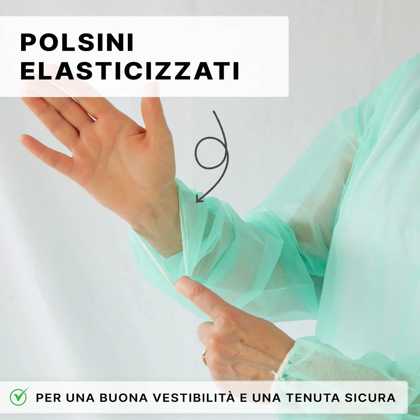 ARNOMED Camici monouso PP verde M 115x137cm 10 sztuk 23g/m²